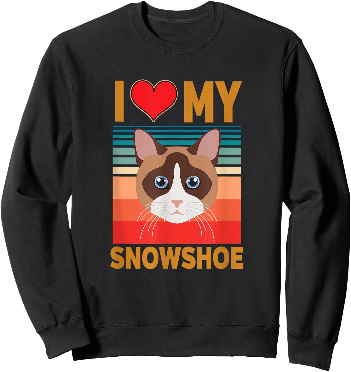 Snowshoe Siamese Cat Sweatshirt - Sweatshirt | Black