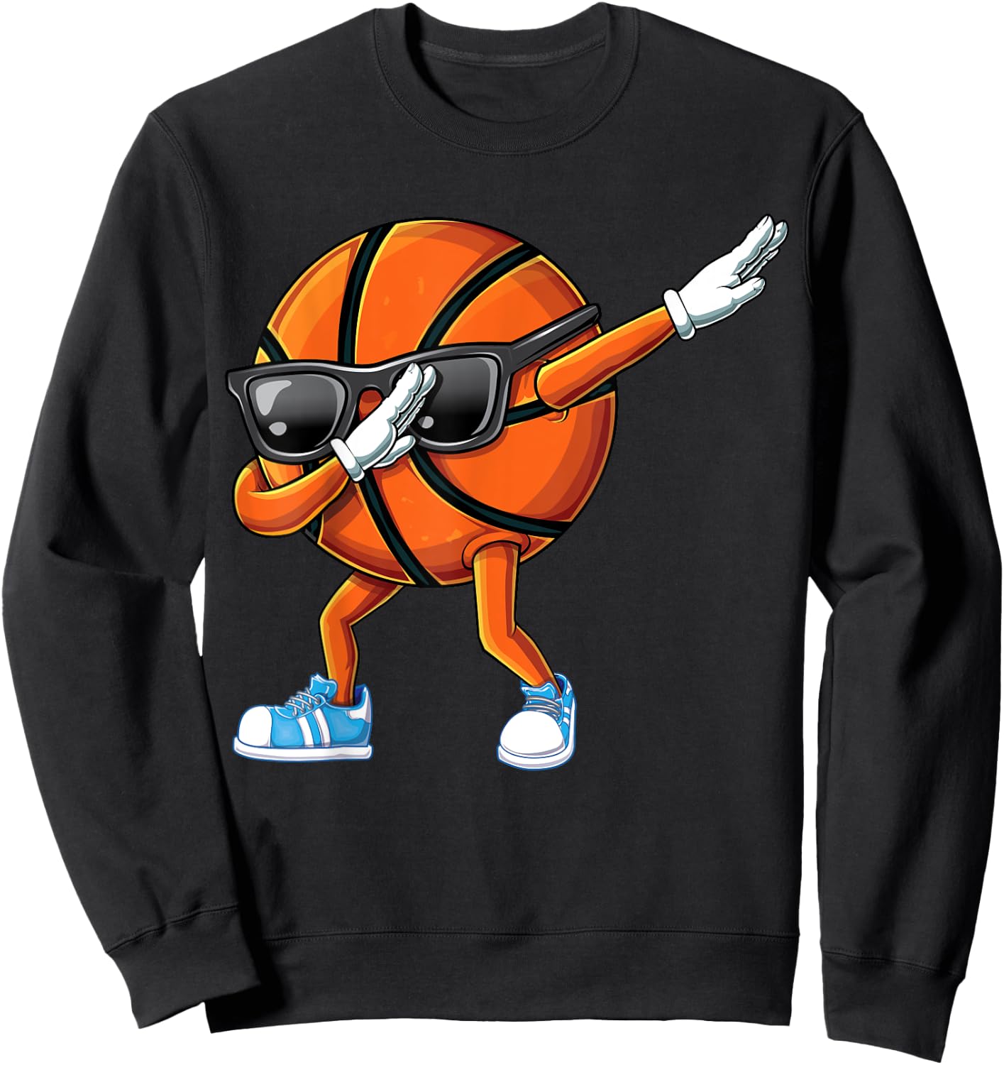 3fie Dabbing Basketball Sunglasses Ball Graphic Funny Dab Sweatshirt - Sweatshirt | Black