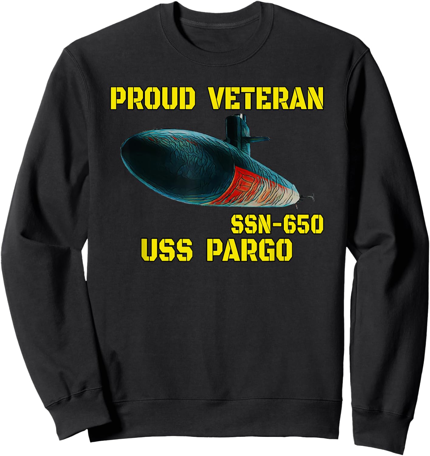 USS Pargo SSN-650 Submarine Veterans Day Father Grandpa Sweatshirt - Sweatshirt | Black
