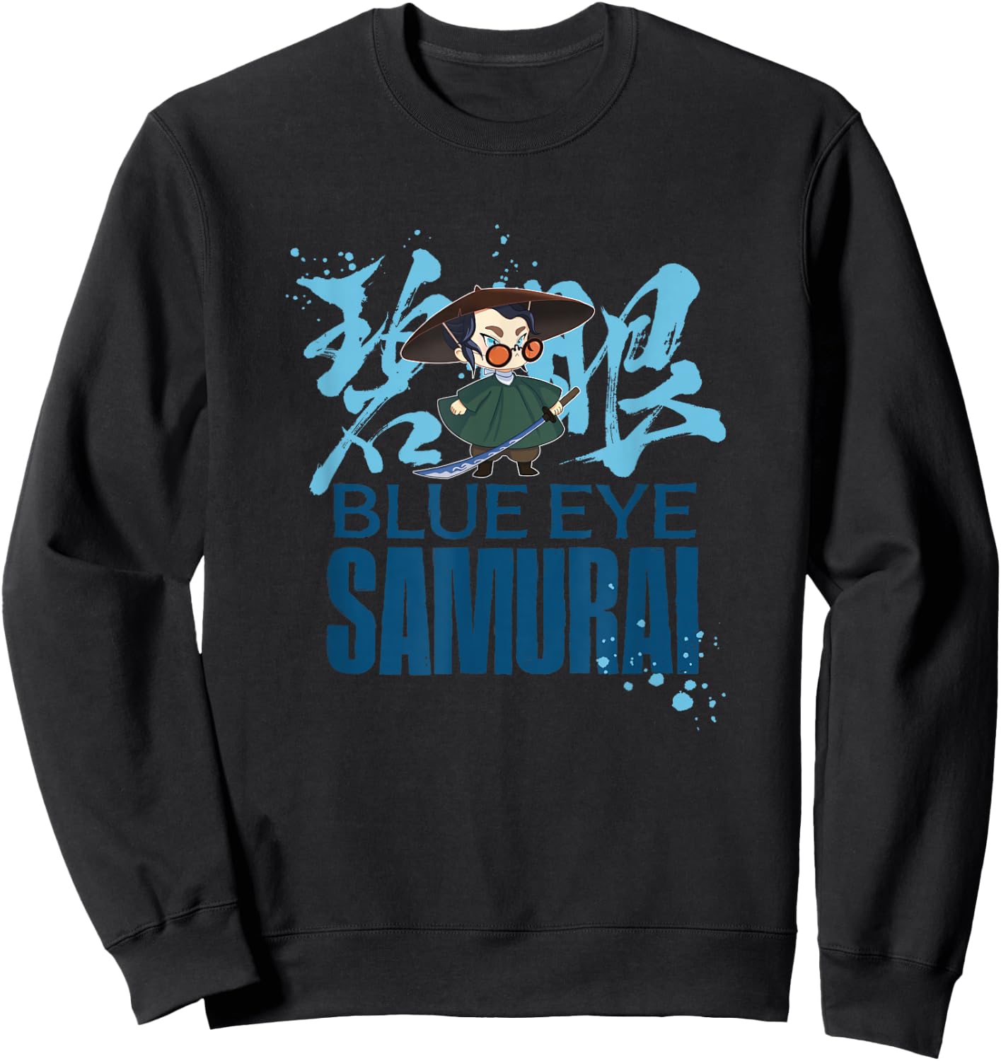 Netflix Blue Eye Samurai Chibi Mizu Kanji Portrait Sweatshirt - Sweatshirt | Black