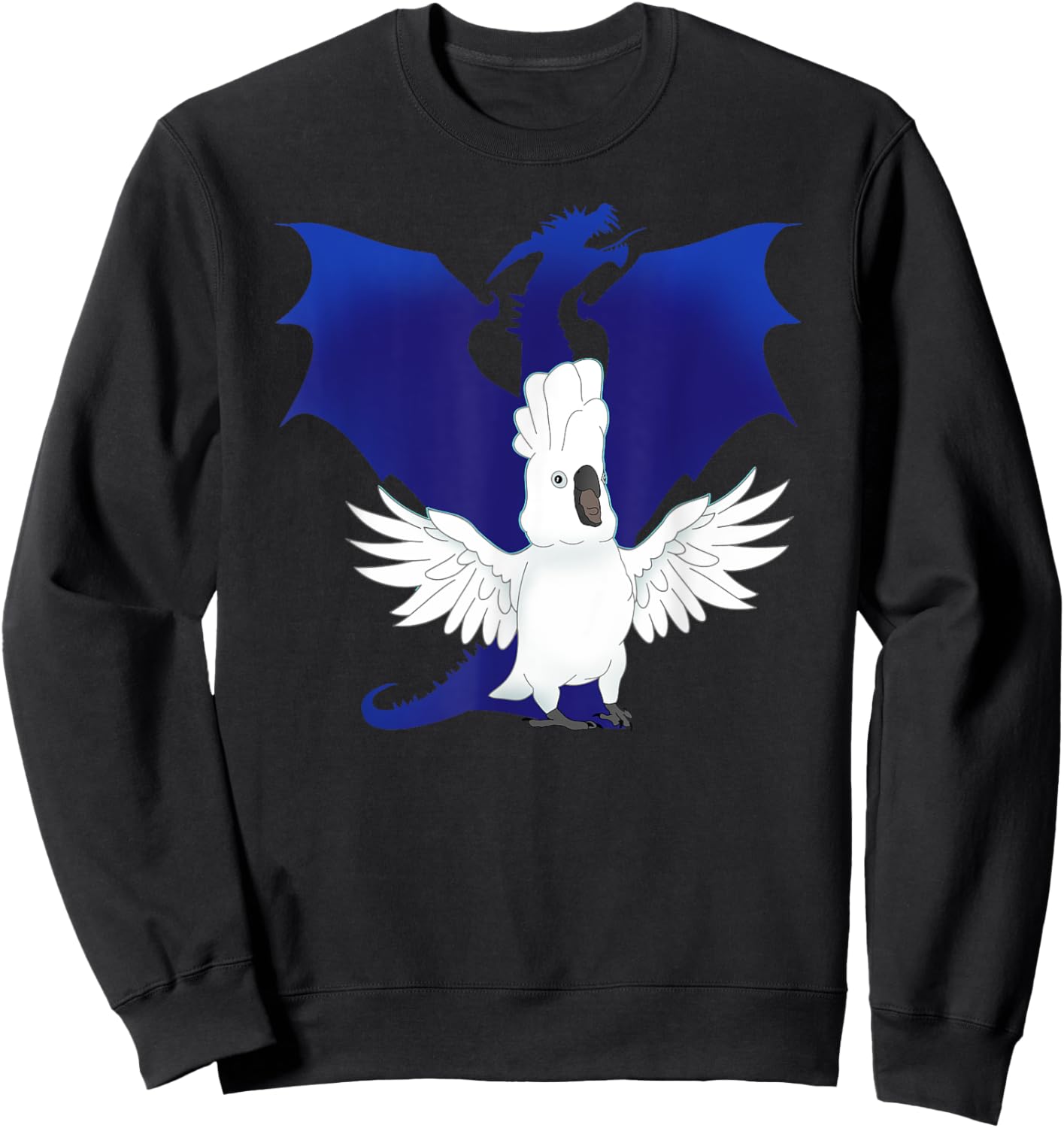 Dragon shadow Umbrella Cockatoo Birb Merch Kawaii Parrot Sweatshirt - Sweatshirt | Black