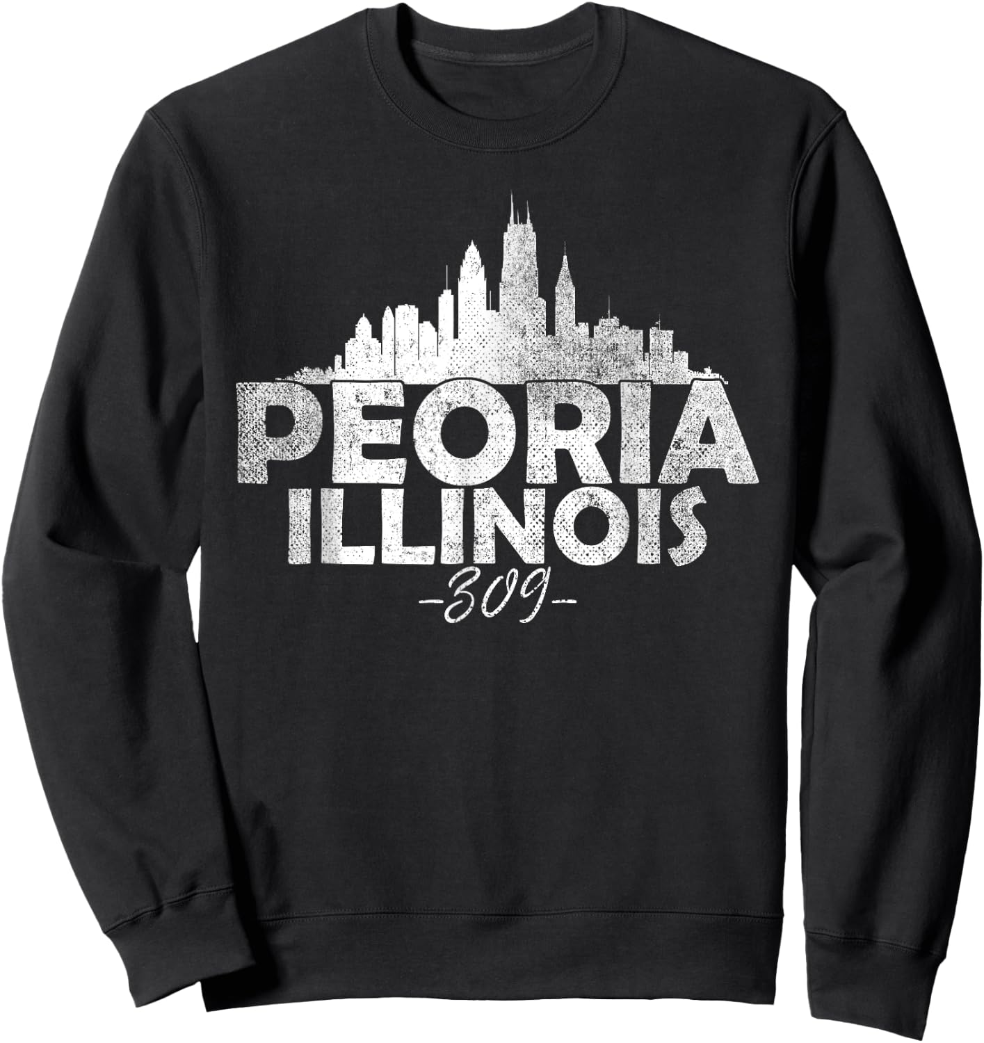 Peoria Illinois IL | Skyline Sweatshirt - Sweatshirt | Black