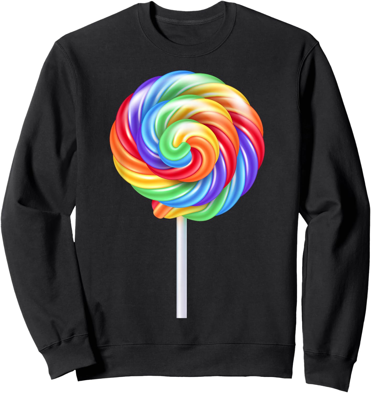 Lollipop Rainbow Sucker Candy Costume Halloween Sweatshirt - Sweatshirt | Black
