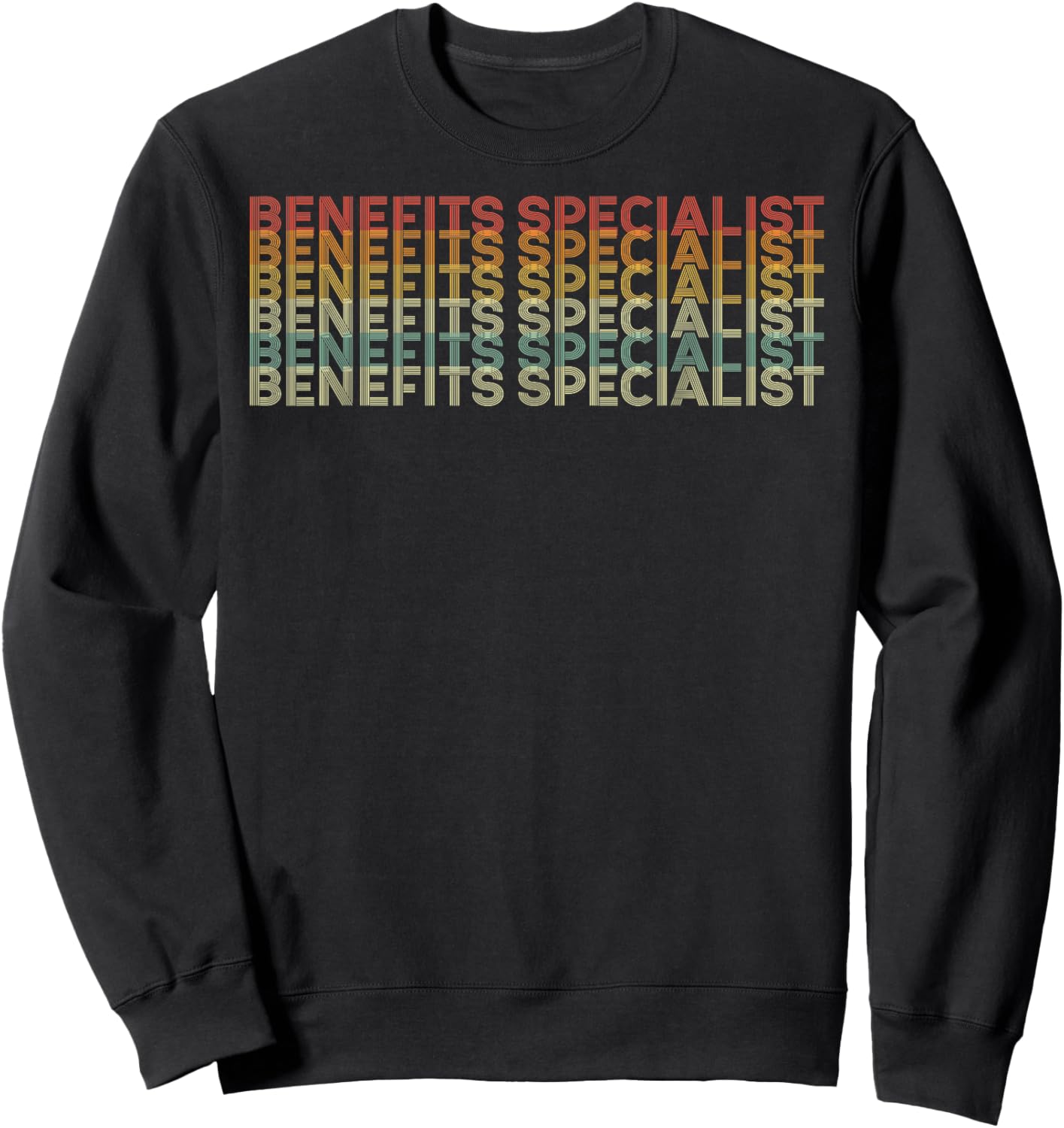 Retro 70s Benefits Specialist Job Title Sweatshirt - Sweatshirt | Black