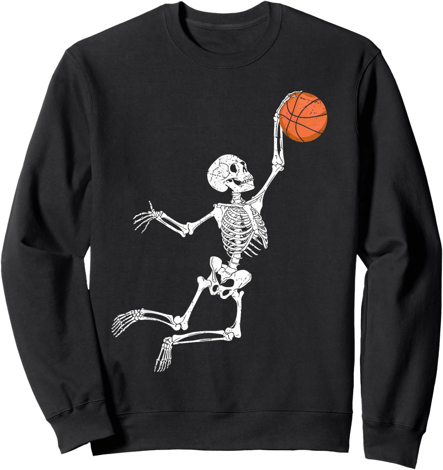 Basketball Skeleton Halloween Player Catcher Boys Kids Sweatshirt - Sweatshirt | Black