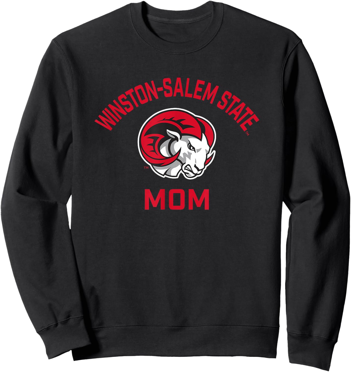 Winston-Salem State University WSSU Rams Arched Mom Sweatshirt - Sweatshirt | Black