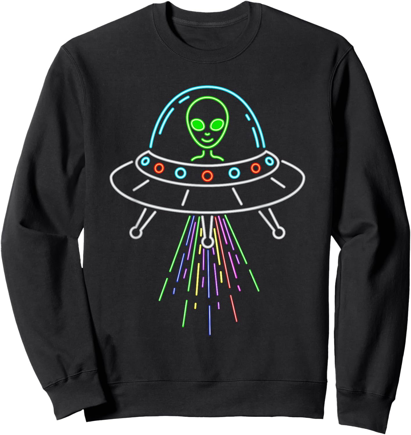 Alien Abduction UFO Alien Sweatshirt - Sweatshirt | Black