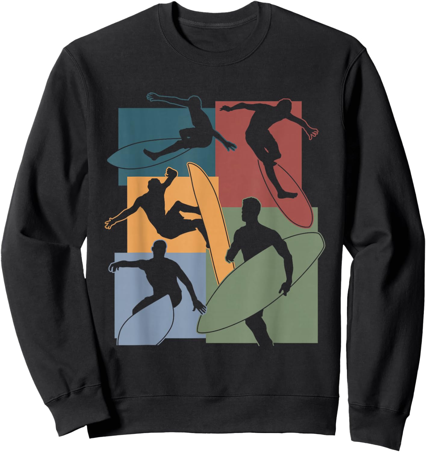 Vintage Surfing Surfer Surfboarding Surfboard Enthusiasts Sweatshirt - Sweatshirt | Black