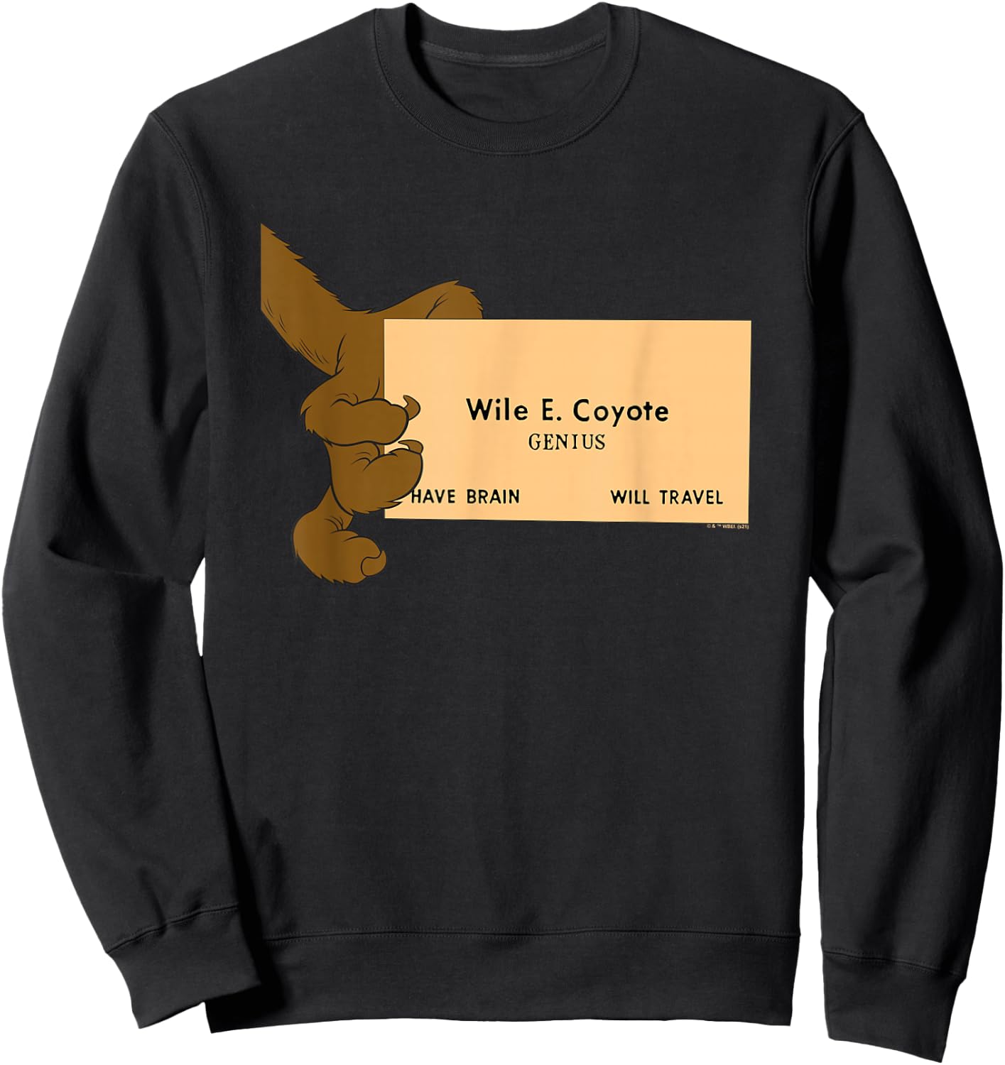 Looney Tunes Wile E. Coyote Genius Small Sweatshirt - Sweatshirt | Black