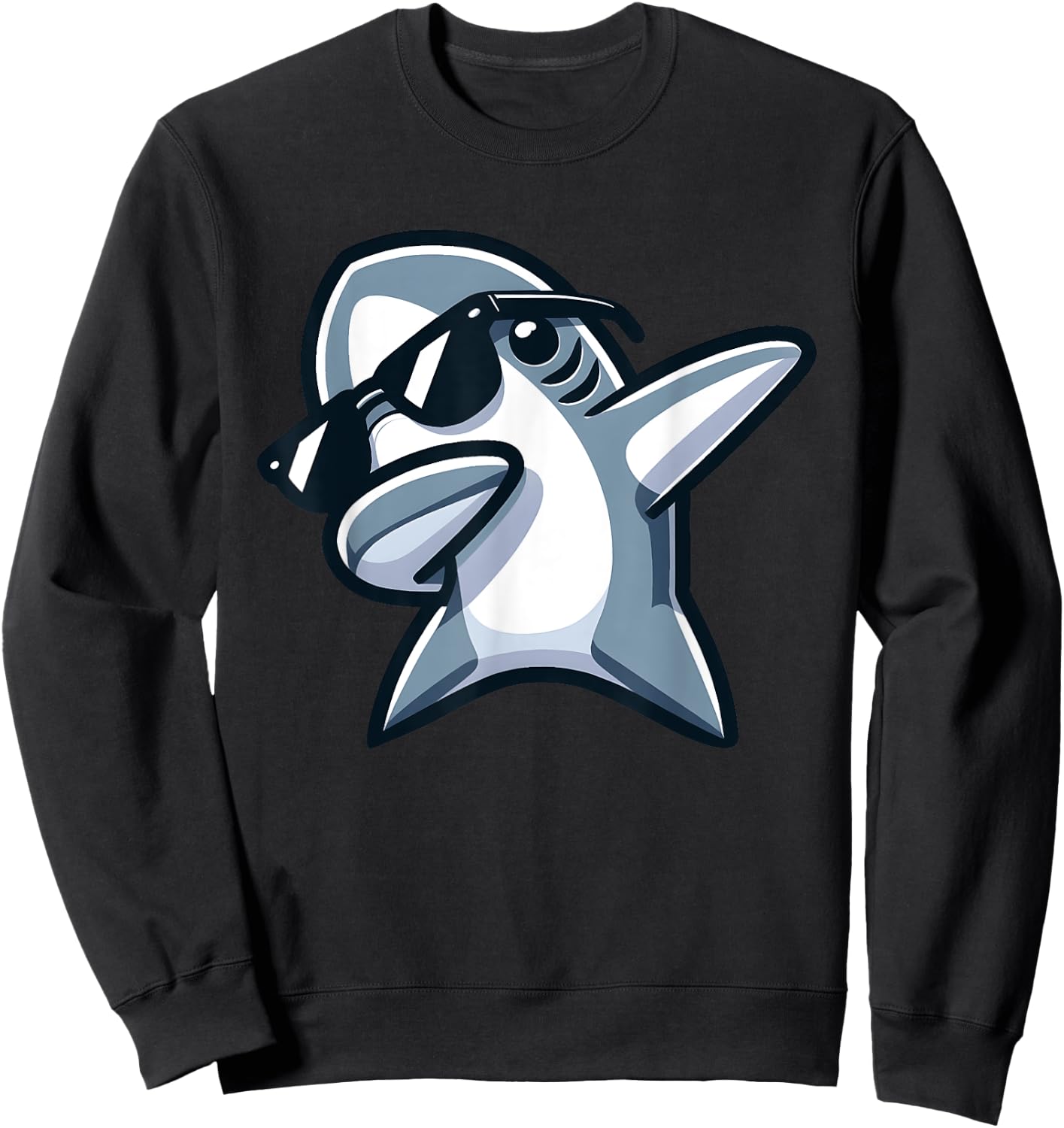 Dabbing Shark Funny Dab Dance Boys Girls Summer Vacation Sweatshirt - Sweatshirt | Black