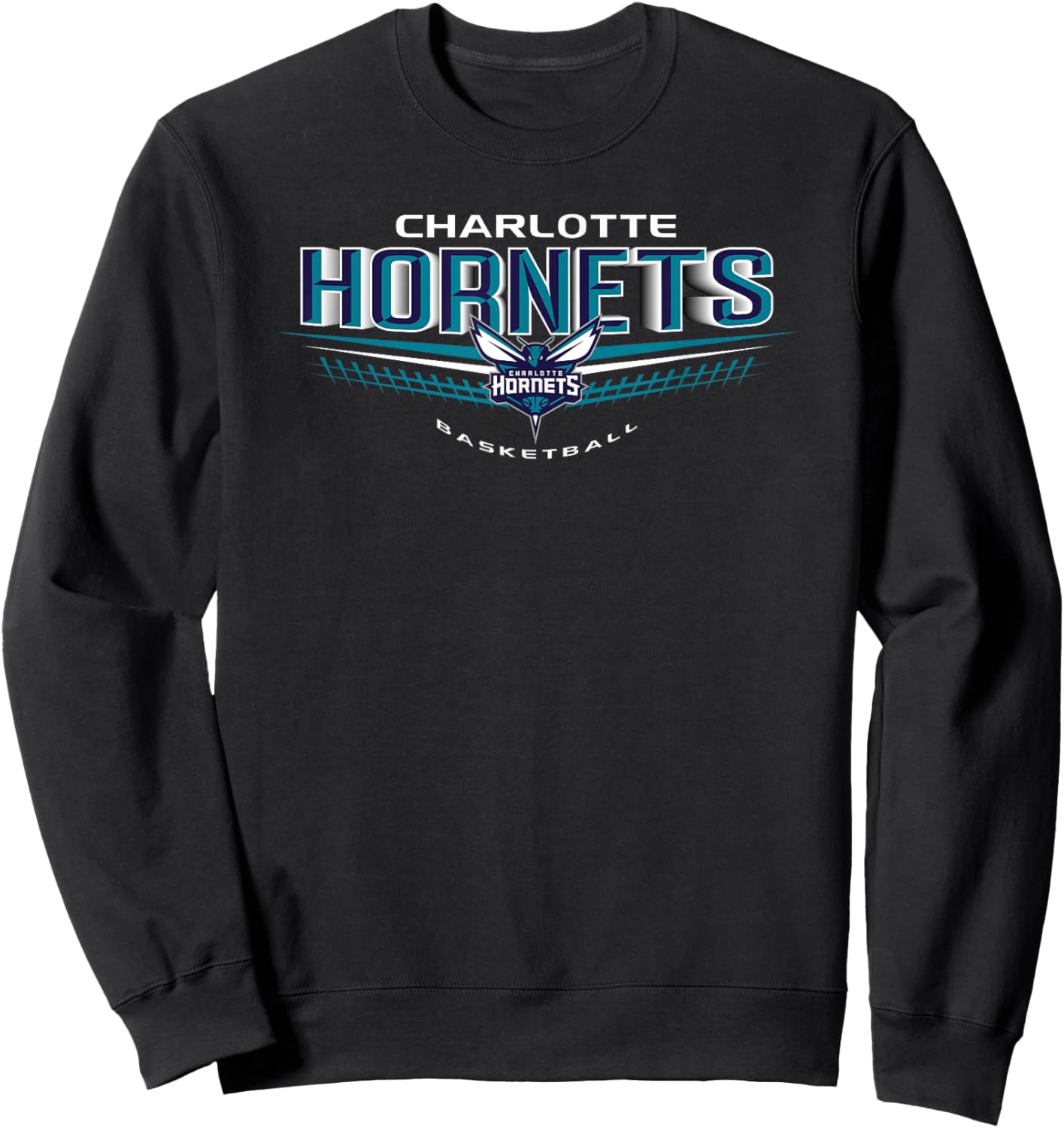Charlotte Hornets NBA El Dorado - Black, -Adults & -Kids, Short Sleeve, Classic Fit, Polyester 100% Sweatshirt - Sweatshirt | Black