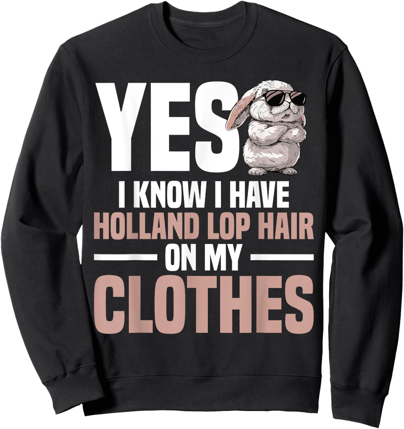 Holland Lop Bunny Owner Stuffed Animal Holland Lop Bunny Sweatshirt - Sweatshirt | Black
