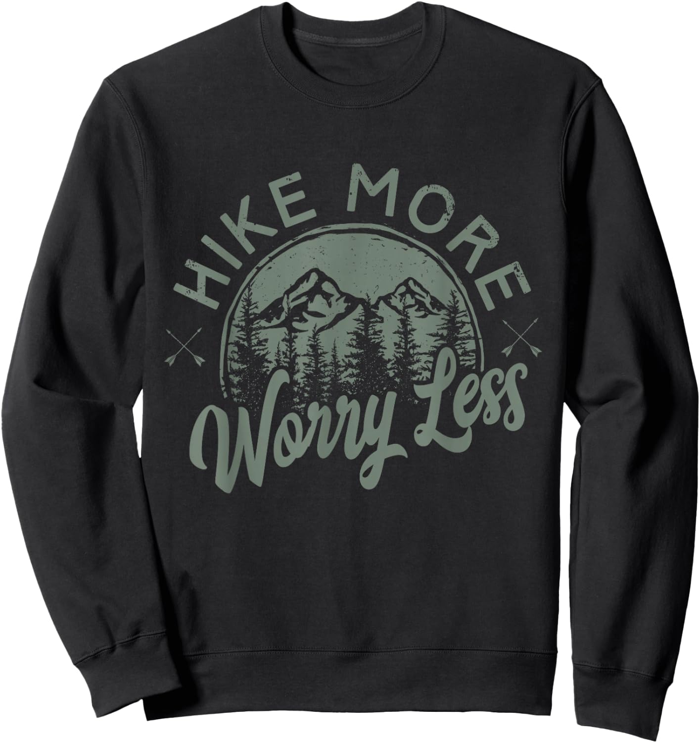 Hike More Worry Less Sweatshirt - Sweatshirt | Black