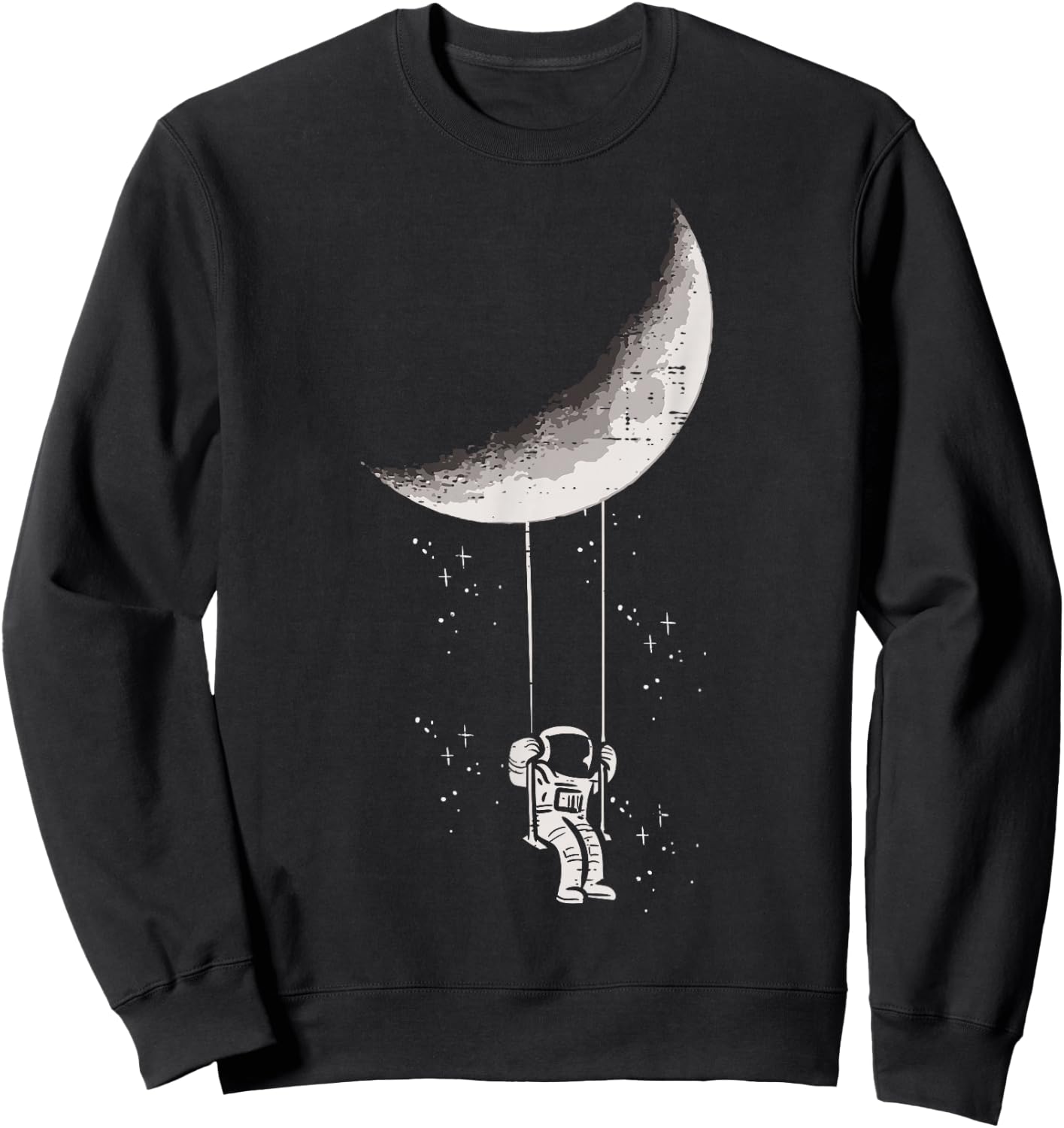 Moon Swing Space Astronaut Spaceman Men Women Kids Youth Sweatshirt - Sweatshirt | Black