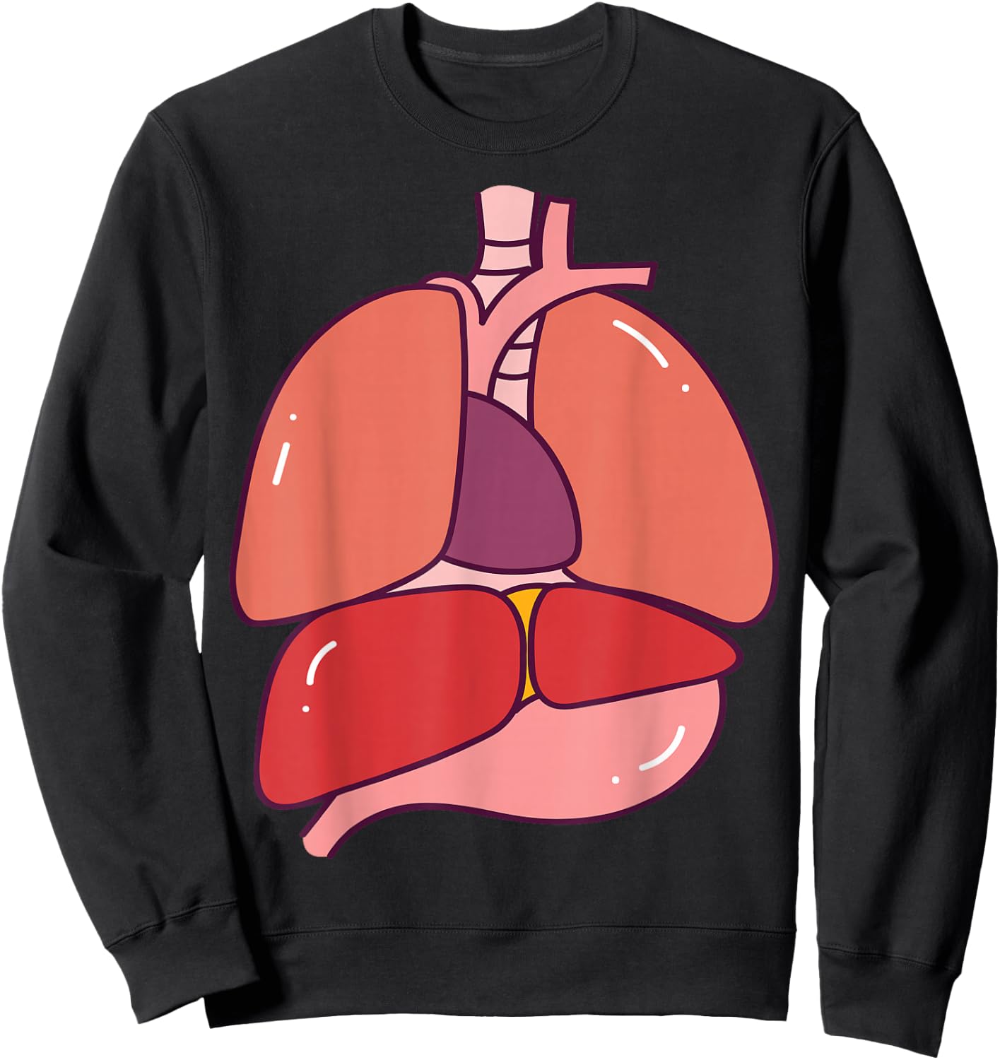 Human Body Anatomy: Illustrated Internal Organs Halloween Sweatshirt - Sweatshirt | Black