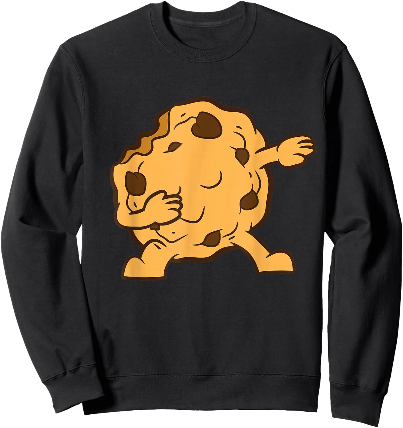 Dabbing Chocolate Chip Cookie Cute Cookie Sweatshirt - Sweatshirt | Black