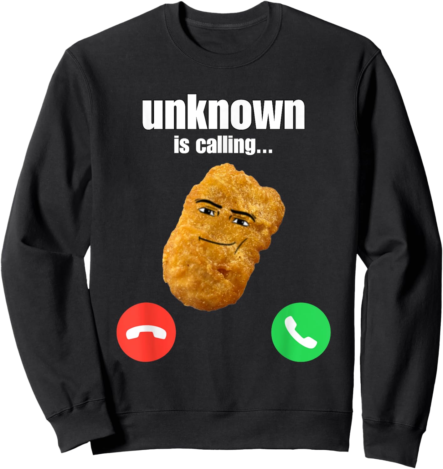 Chicken Nugget Man Face Cowboy Meme Sweatshirt - Sweatshirt | Black