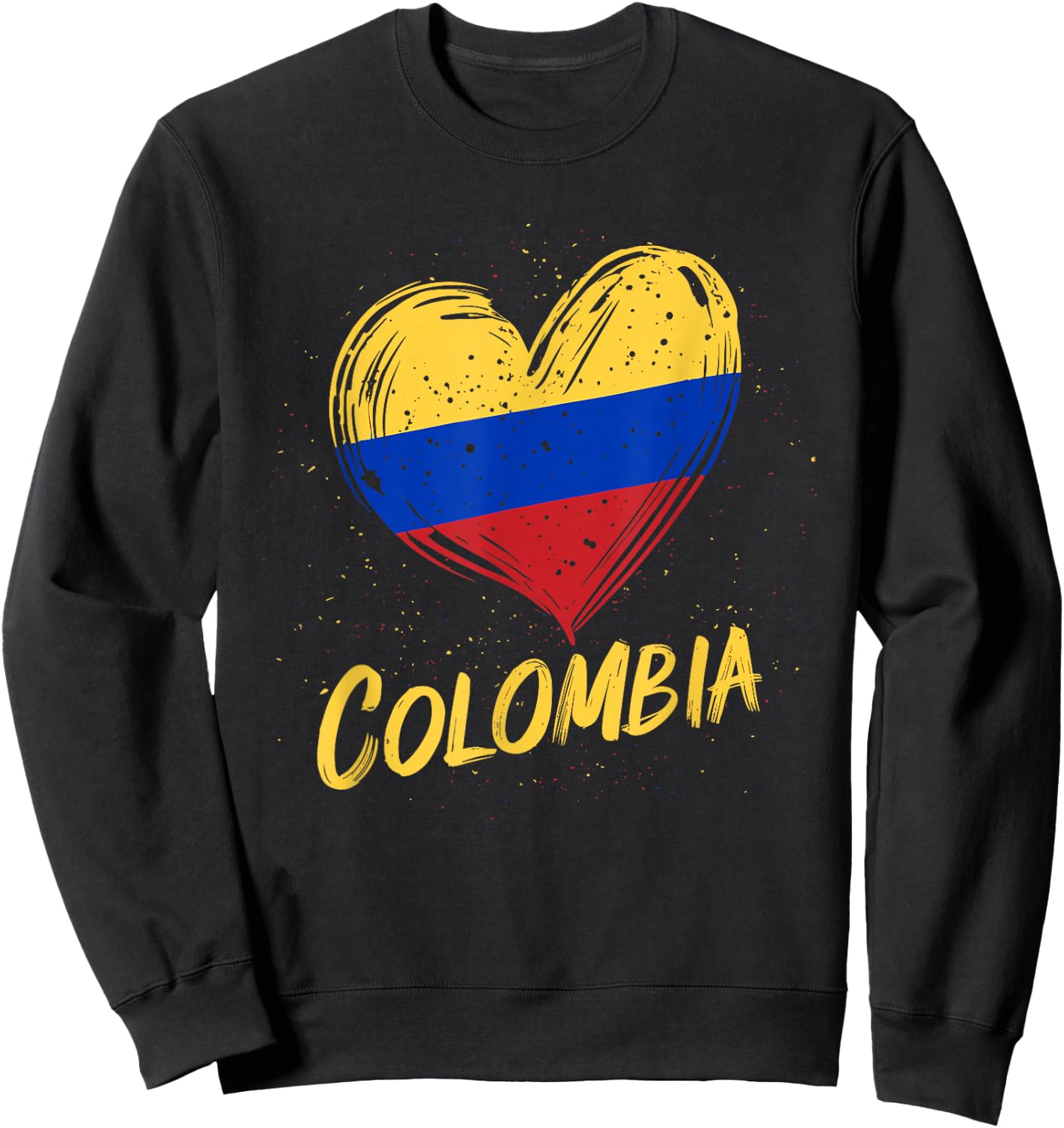Colombia Heart Flag Colombian Pride Sweatshirt - Sweatshirt | Black