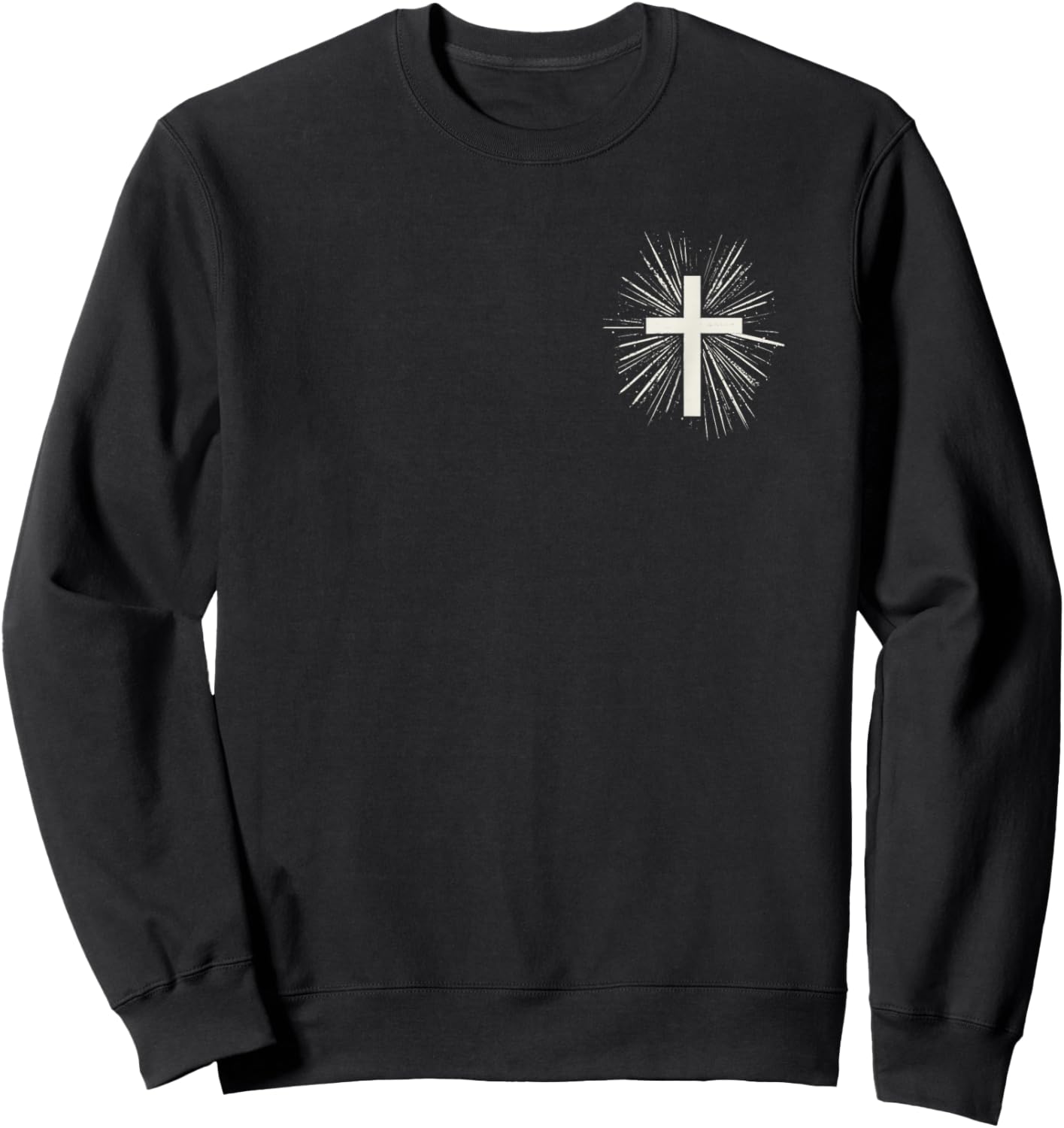 Jesus Christ Design for Christians Men Women Christian Cross Sweatshirt - Sweatshirt | Black