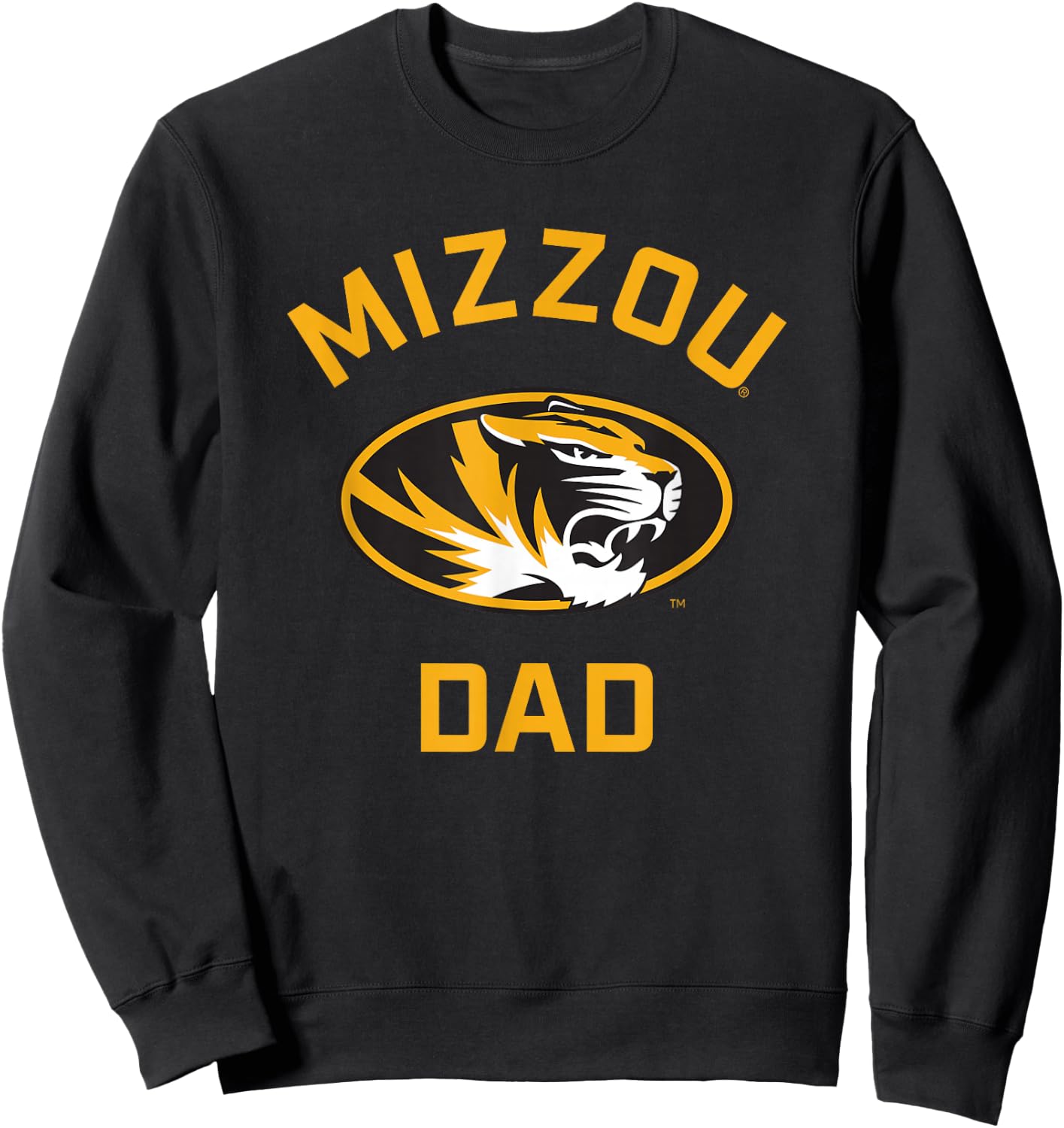 Campus Lab Mizzou Tigers Arched Dad -Adults Black Short Sleeve Classic Fit Sweatshirt - Sweatshirt | Black