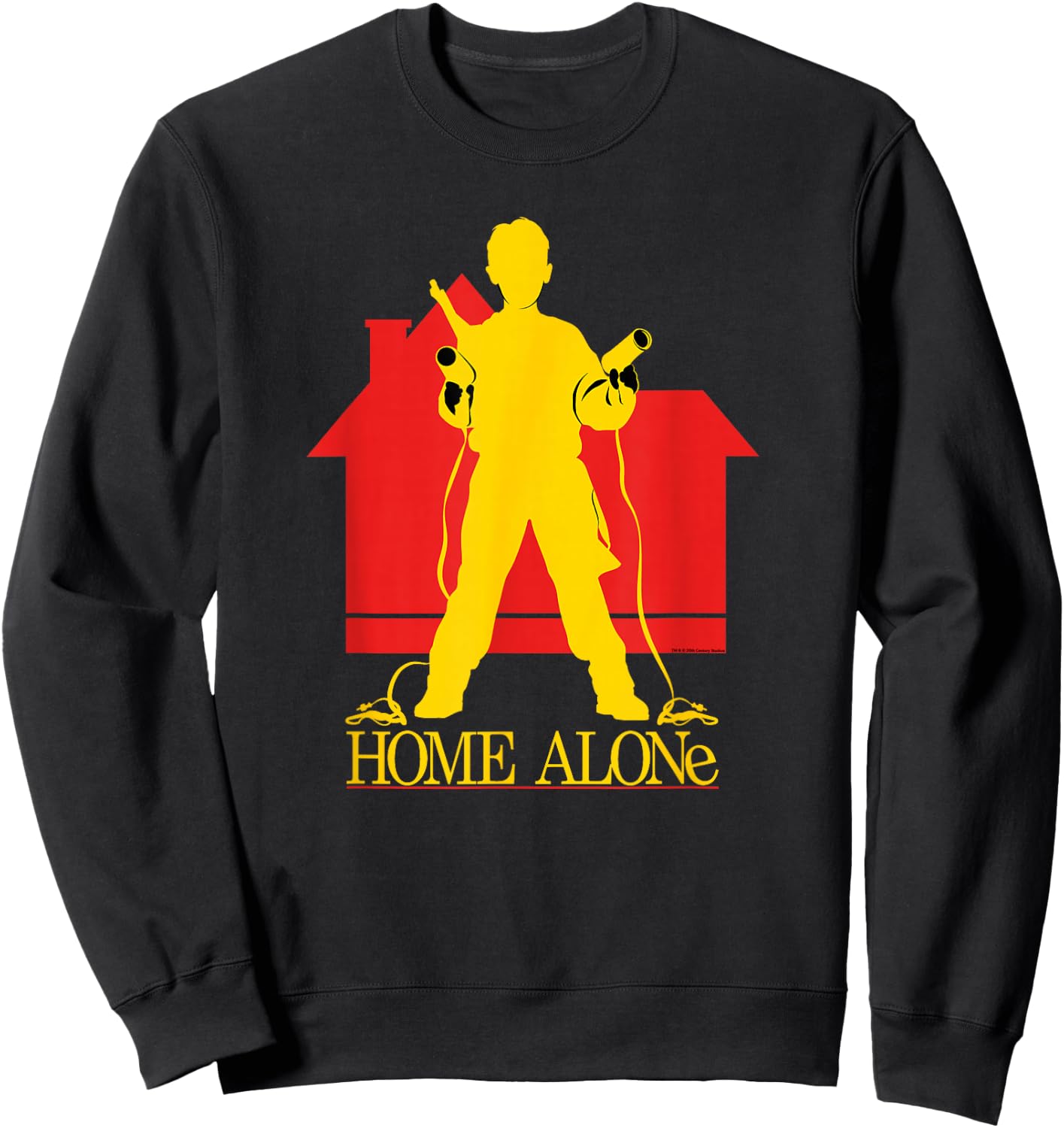 Home Alone Kevin McCallister Silhouette House Logo Retro Sweatshirt - Sweatshirt | Black