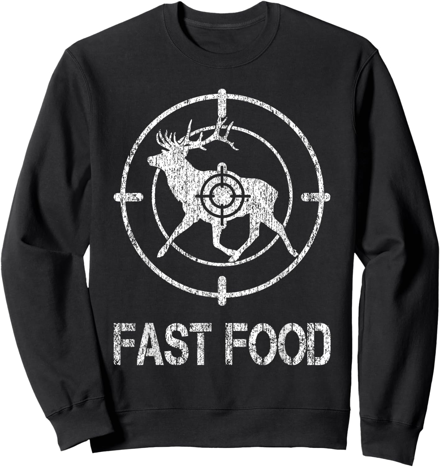 Fast Food Deer Hunting Hunter Fast American Food Camouflage Sweatshirt - Sweatshirt | Black