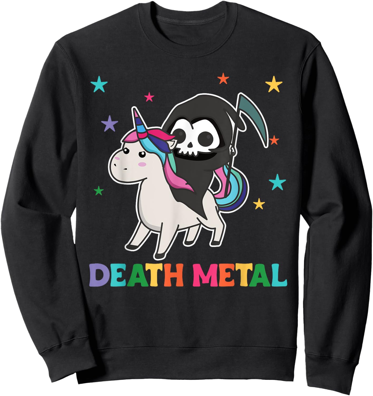 Death Metal Rock Music - death riding unicorn funny unicorns Sweatshirt - Sweatshirt | Black