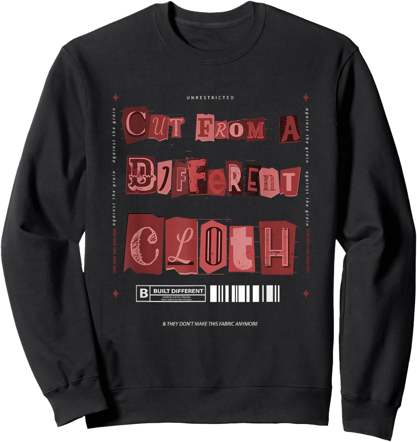 Maroon Burgundy Cut from A Different Cloth Maroon Graphic Sweatshirt - Sweatshirt | Black