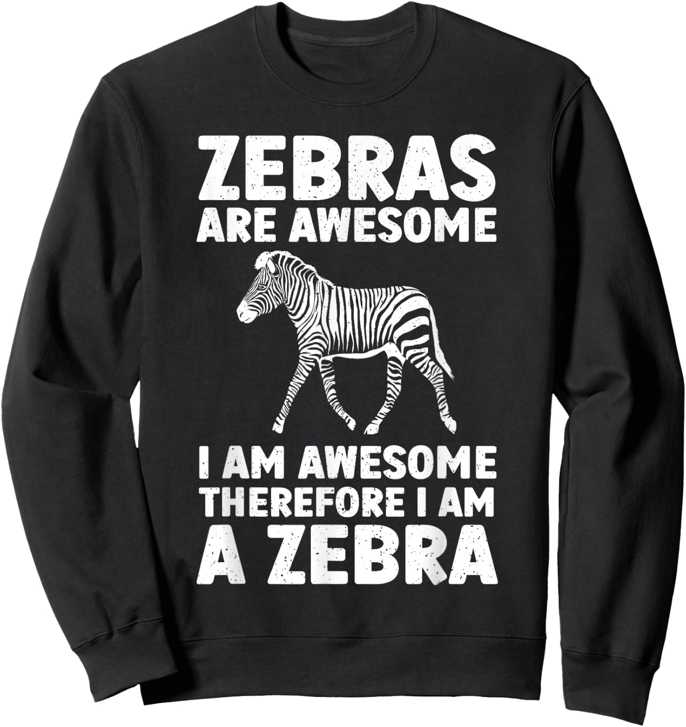 Cool Zebra Art Women Kids Zebra Stripes Zebra Lover Sweatshirt - Sweatshirt | Black