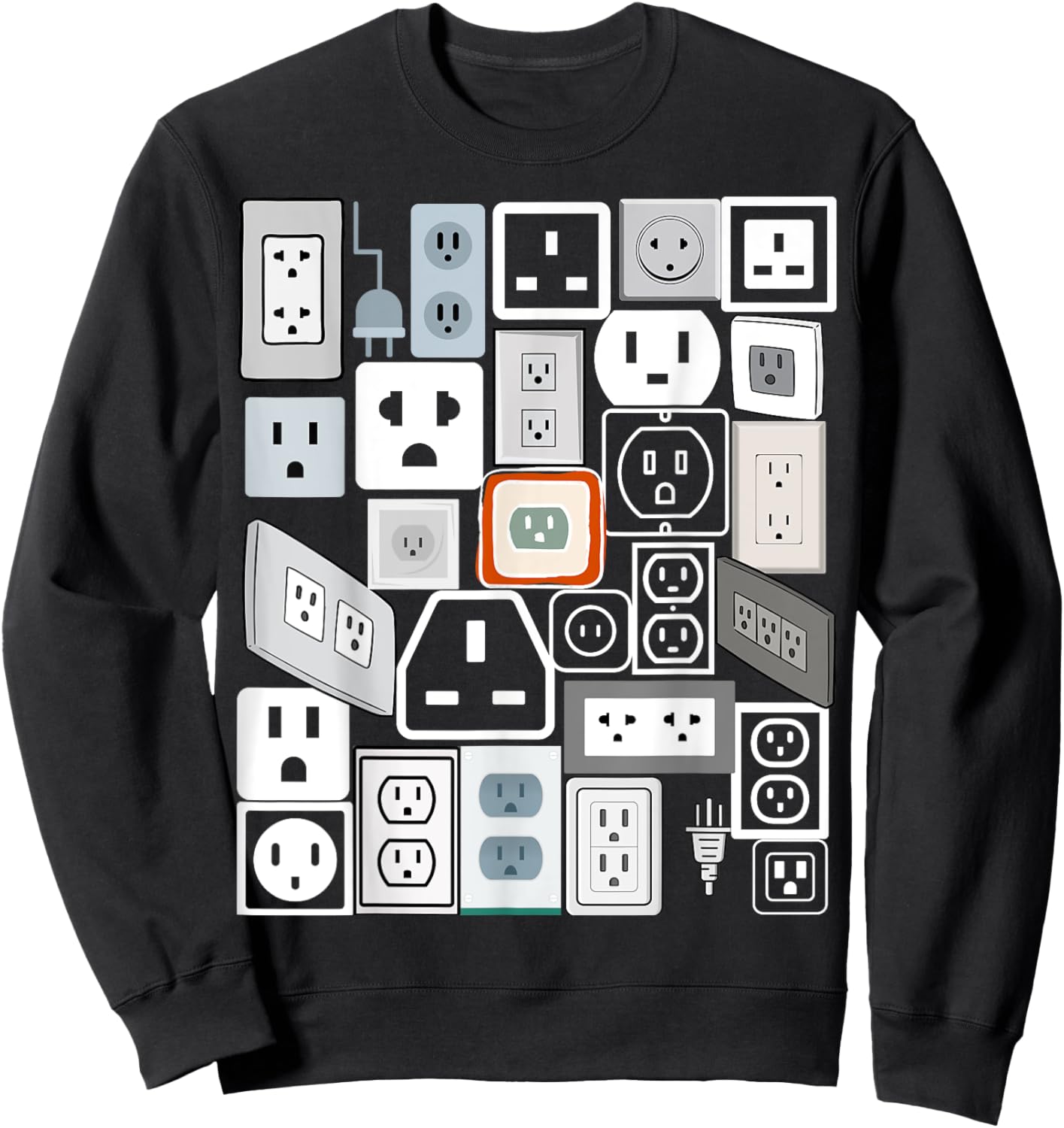 Electrical Outlet Plug and Socket Couples Halloween Costume Sweatshirt - Sweatshirt | Black