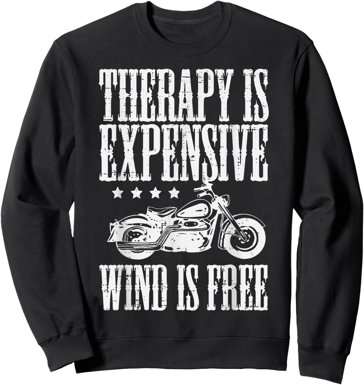Biker Therapy Is Expensive Wind Free Men Boys Kids Women Sweatshirt - Sweatshirt | Black
