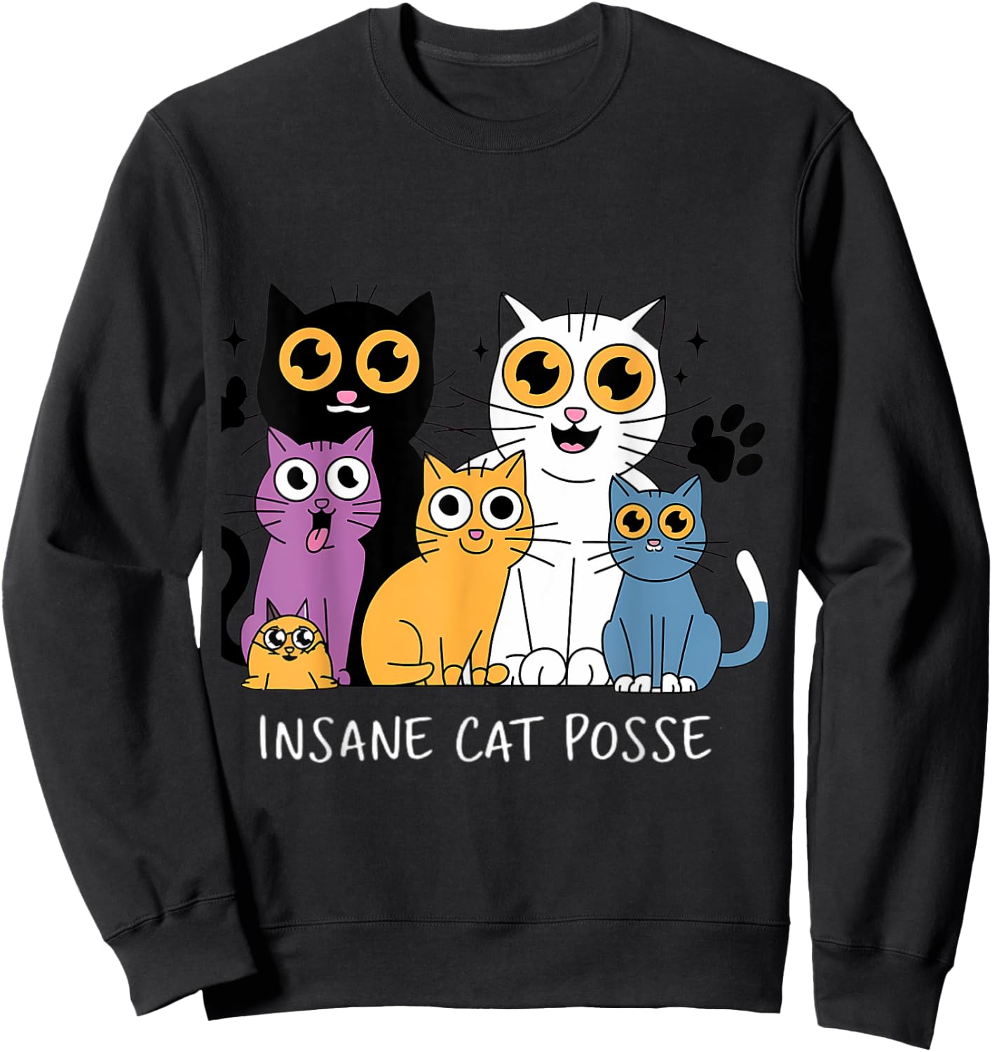 Funny Cat Insane Cat Posse Women Sweatshirt - Sweatshirt | Black