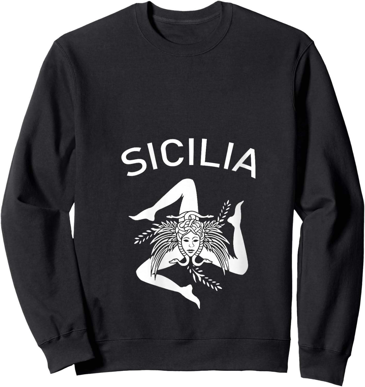 Sicilia Flag Sicily Palermo Italy V-Neck Sweatshirt - Sweatshirt | Black