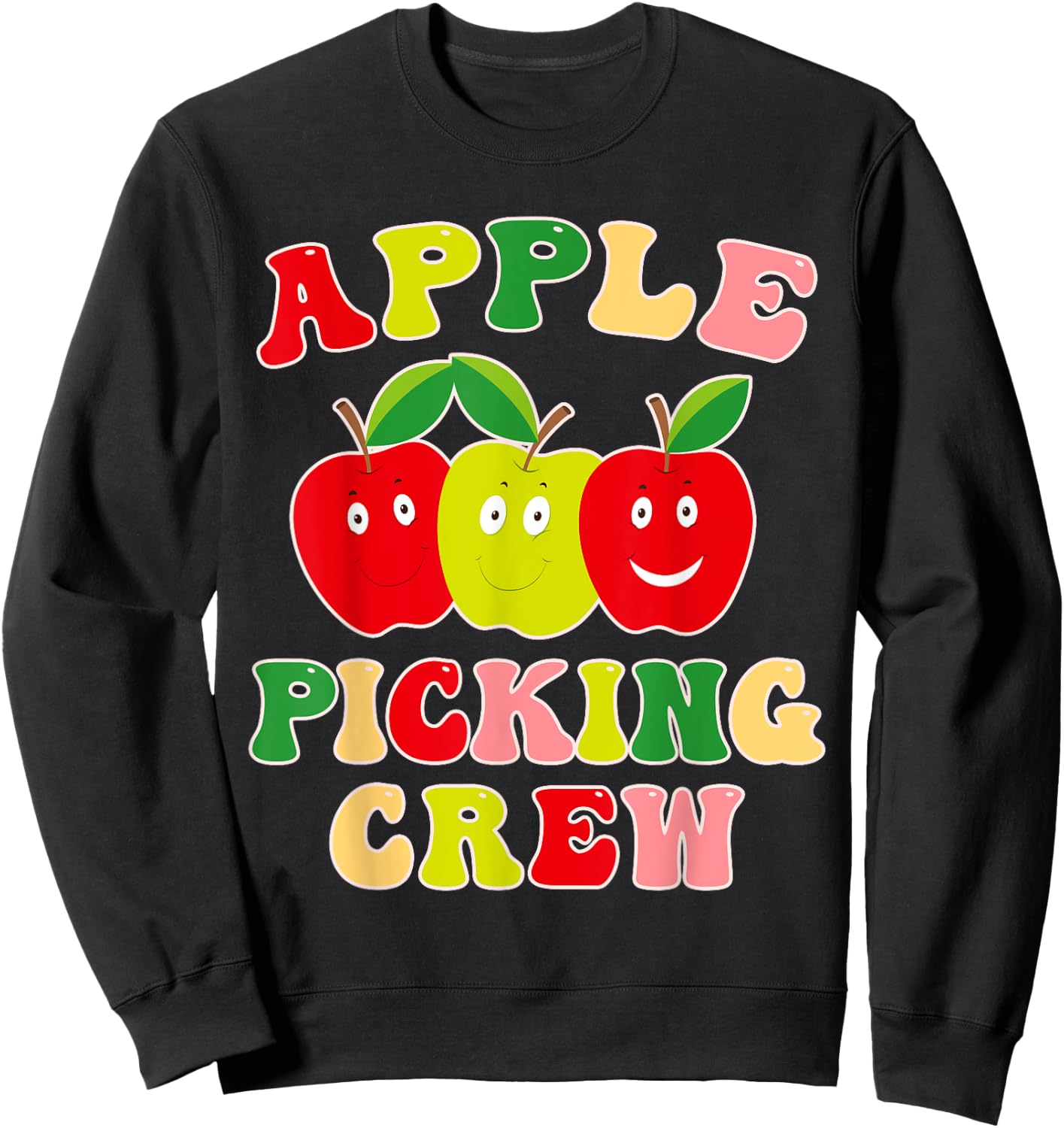 Apple Picking Crew Apple Picking Outfit Apple Harvest Season Sweatshirt - Sweatshirt | Black