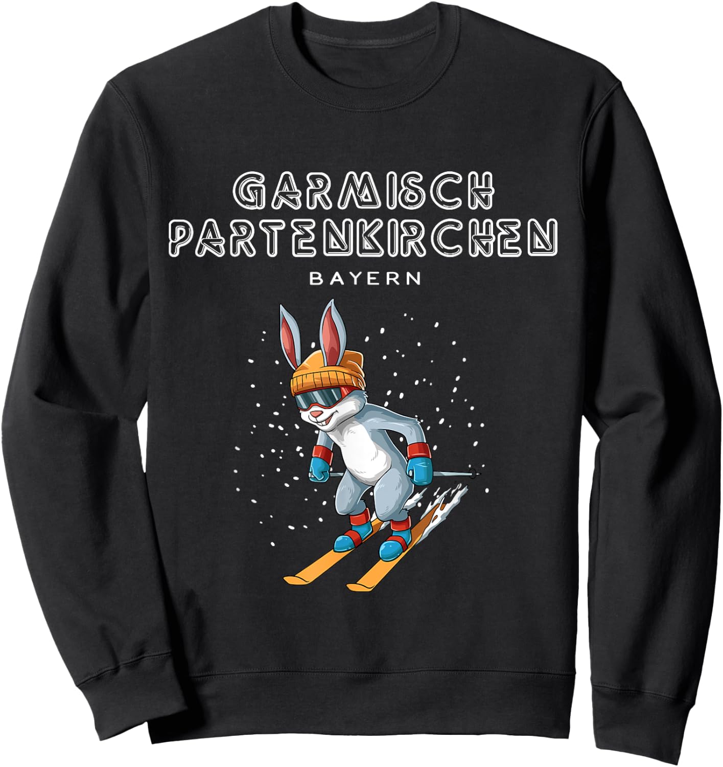 Garmisch Partenkirchen Bayern Germany Ski Rabbit Sweatshirt - Sweatshirt | Black