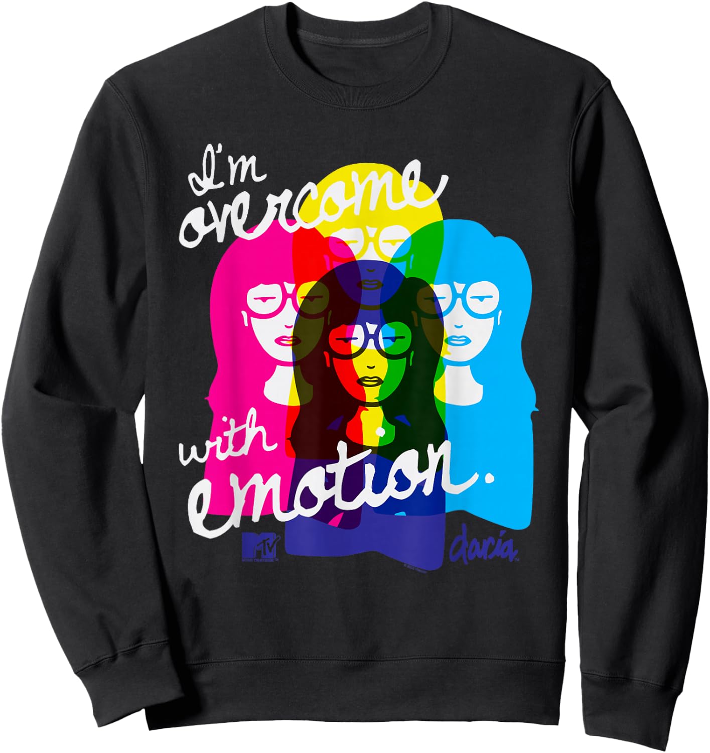 Daria I'm Overcome With Emotion Colorful Sweatshirt - Sweatshirt | Black