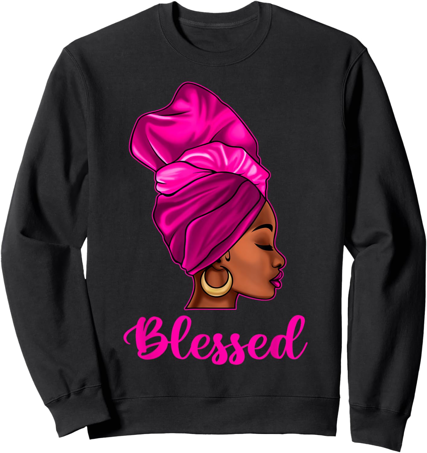 Blessed African American Black Women Headwrap Girl Christian Sweatshirt - Sweatshirt | Black