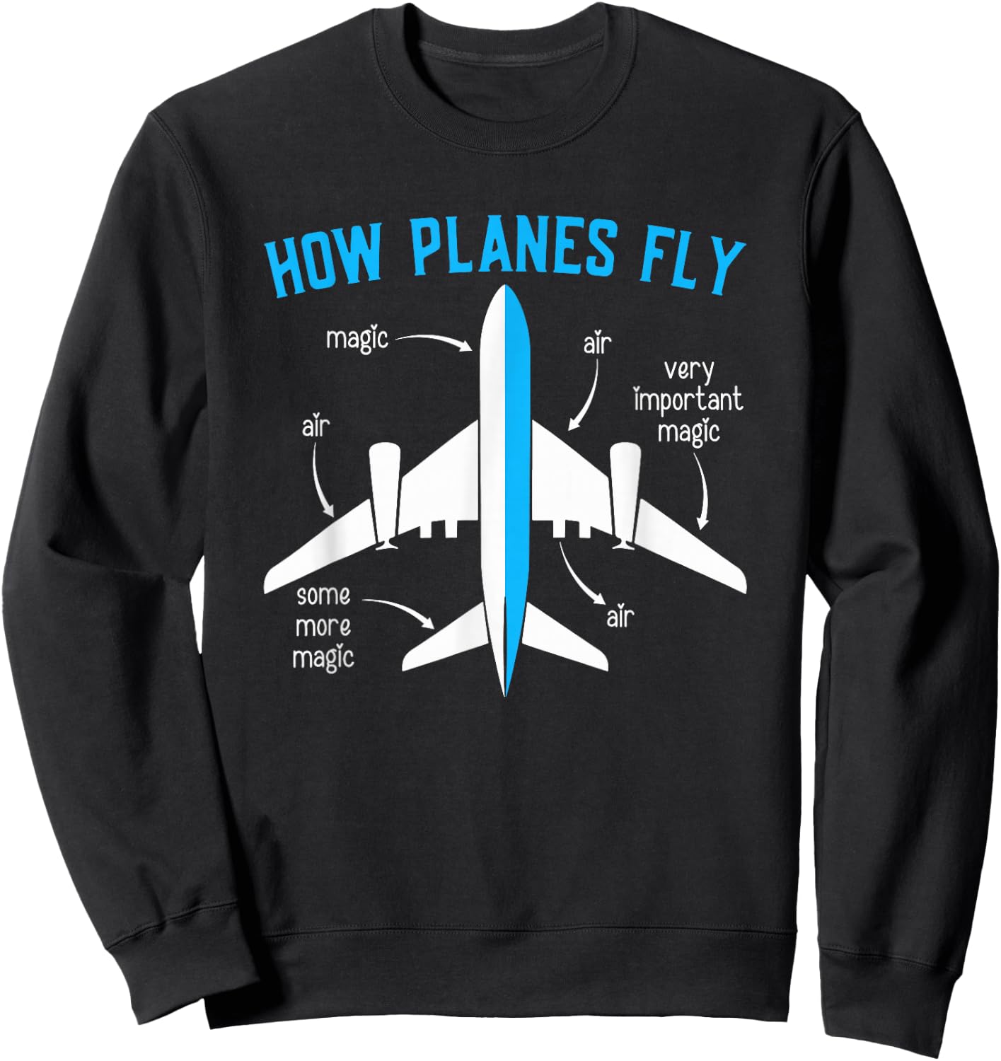 How Planes Fly Funny Aerospace Engineer Engineering Sweatshirt - Sweatshirt | Black