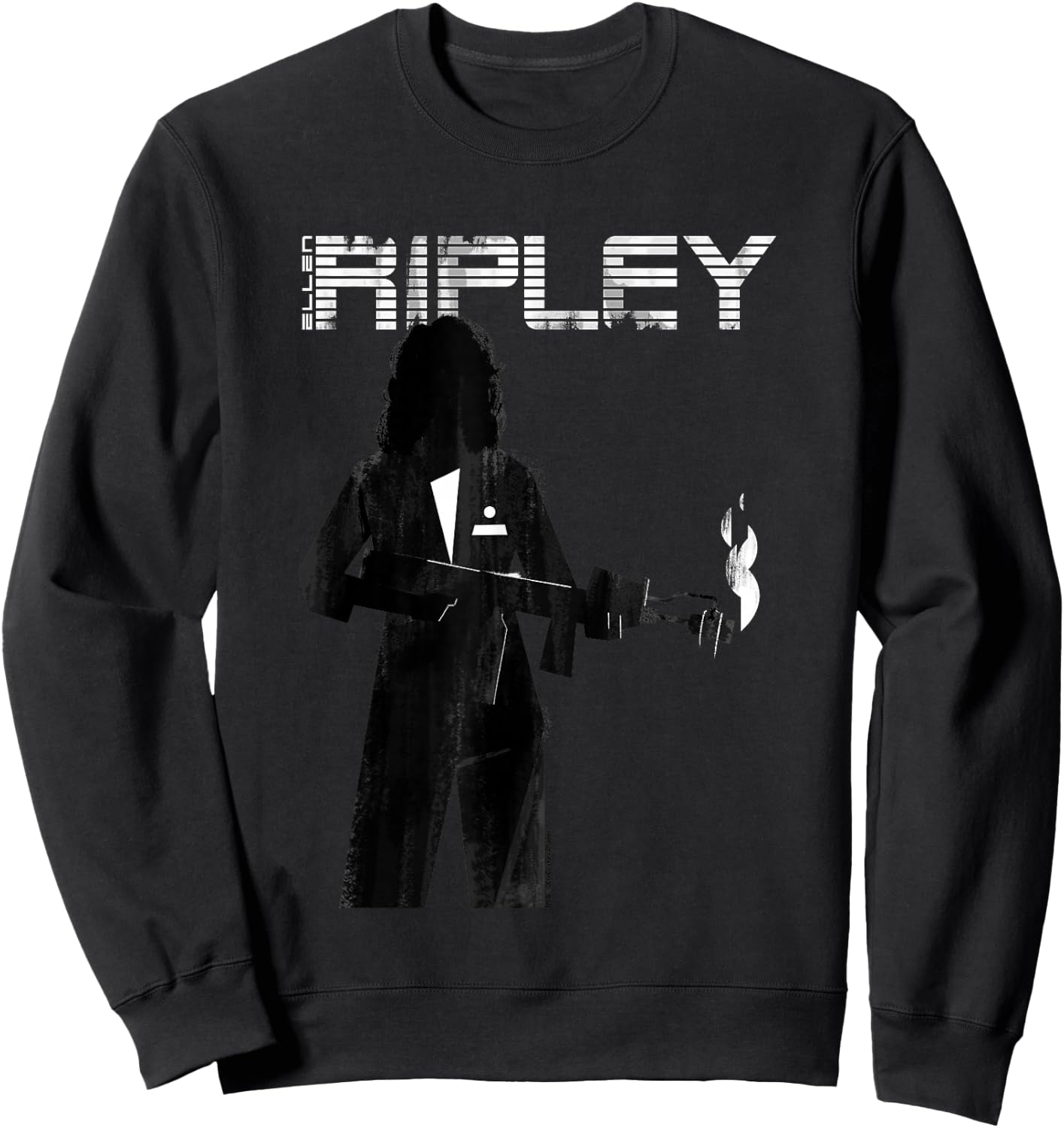 Aliens Iconic Strong Ellen Ripley Retro Silhouette Portrait Sweatshirt - Sweatshirt | Black