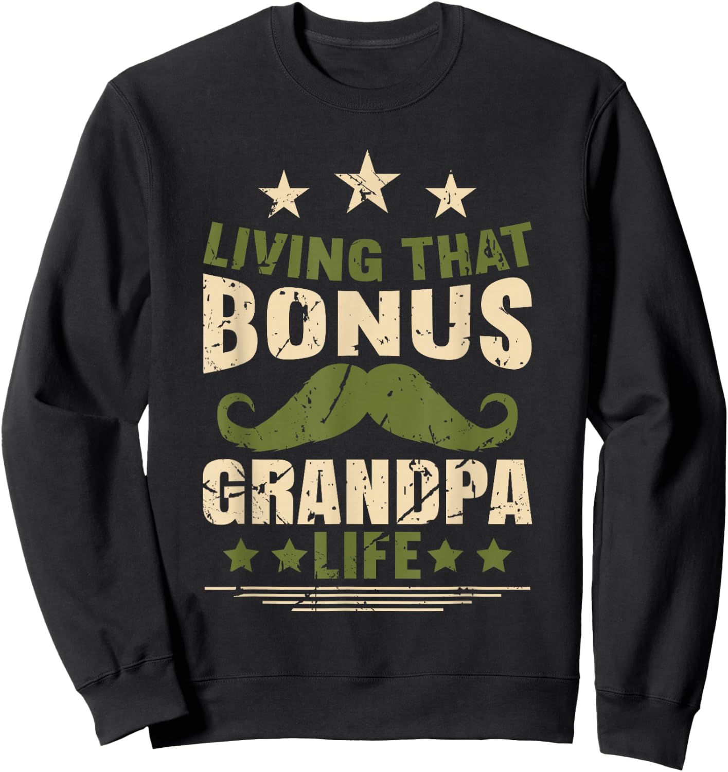 Bonus Grandpa Grandfather Step Grandpa Fathers Day Sweatshirt - Sweatshirt | Black