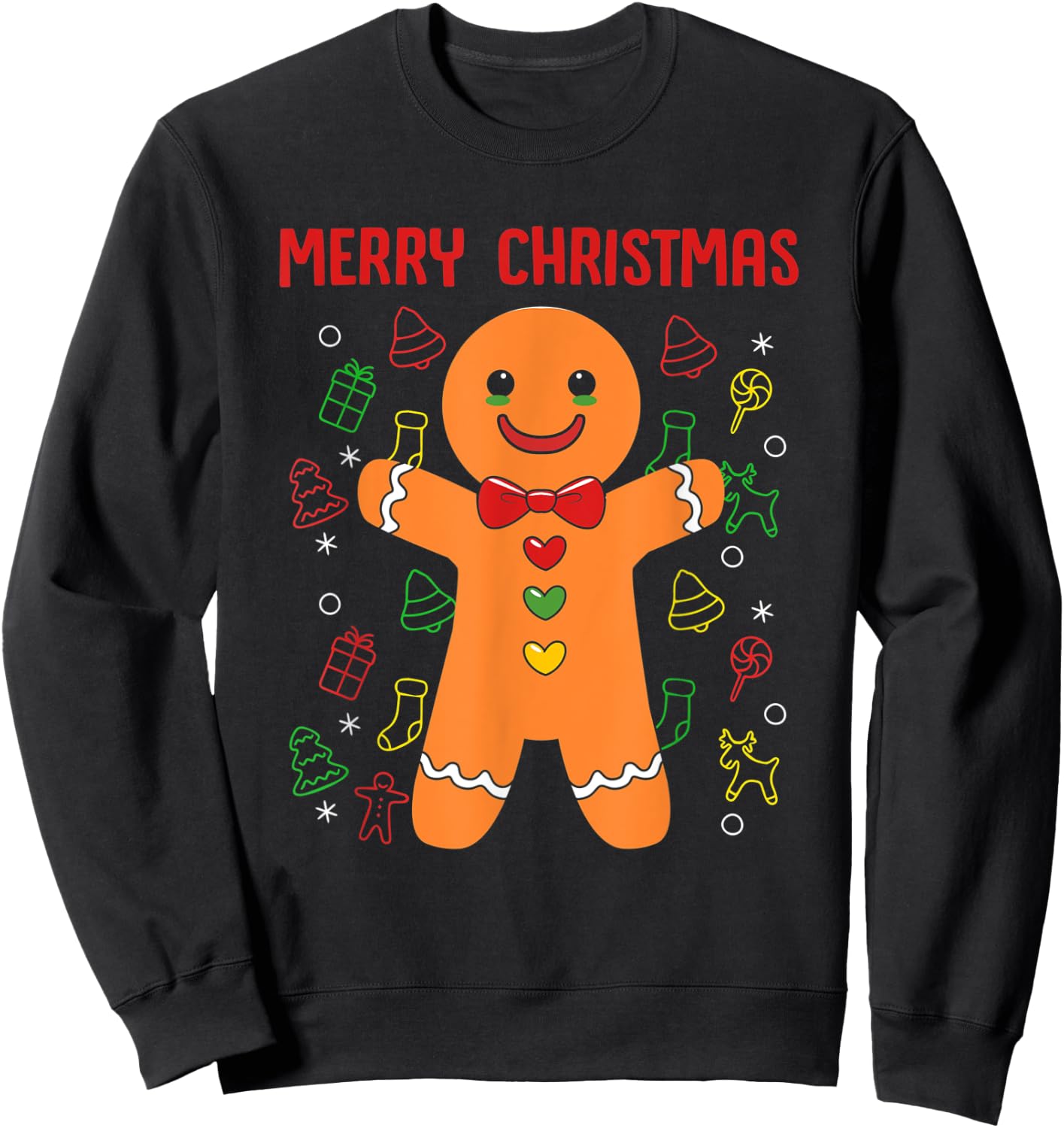 Gingerbread Merry Christmas Sweatshirt - Sweatshirt | Black