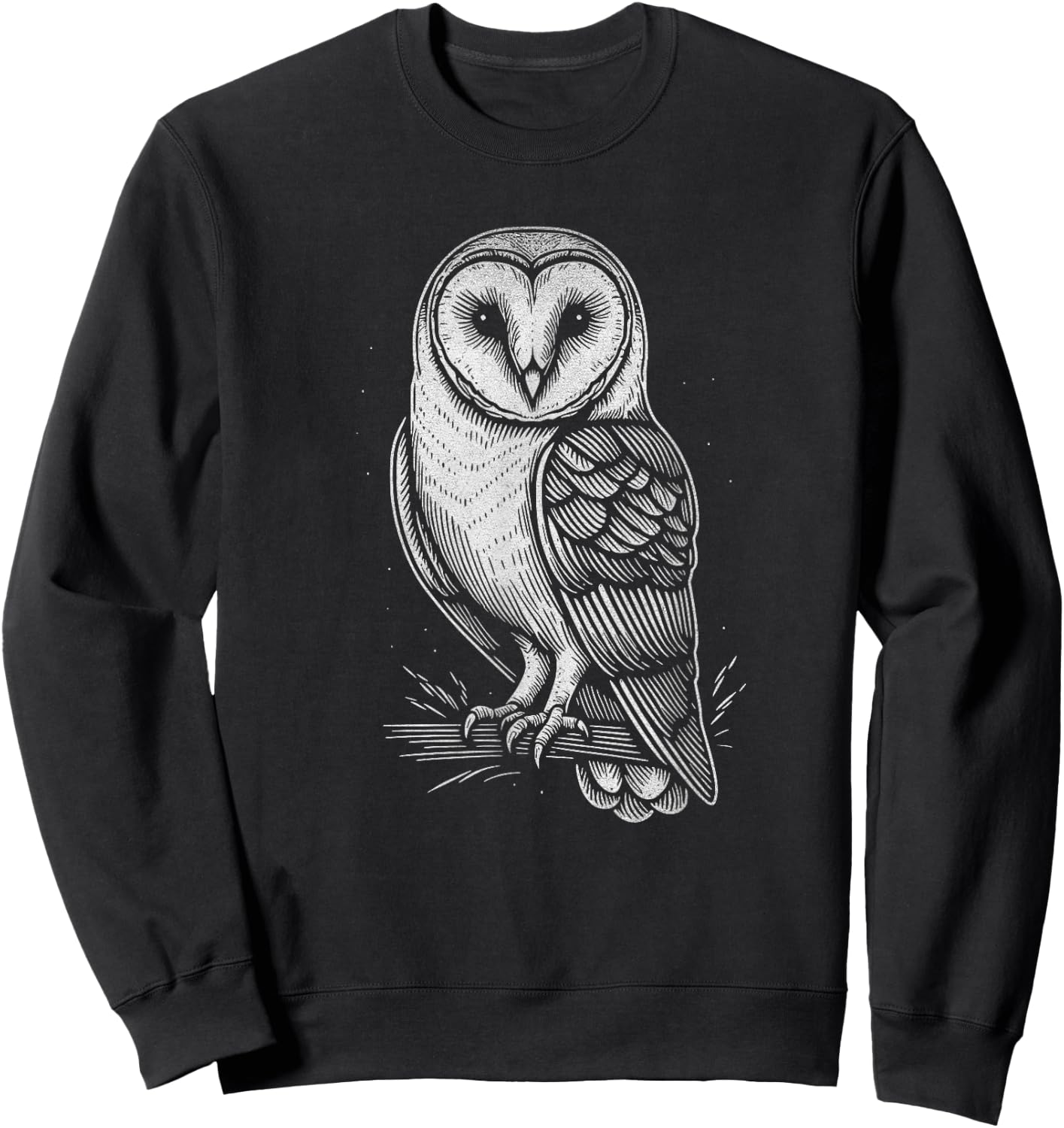 Barn Owl Graphic Art Design And Men Sweatshirt - Sweatshirt | Black