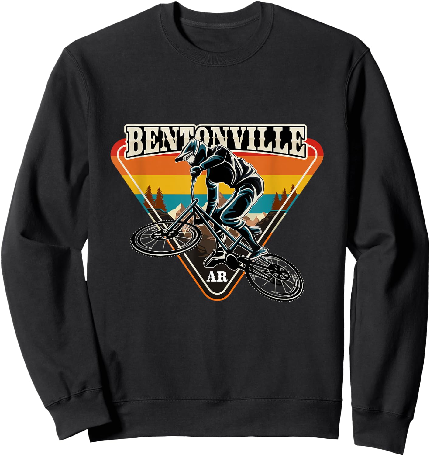 Bentonville Arkansas Mountain Bike Cycling Adventure Sport Sweatshirt - Sweatshirt | Black