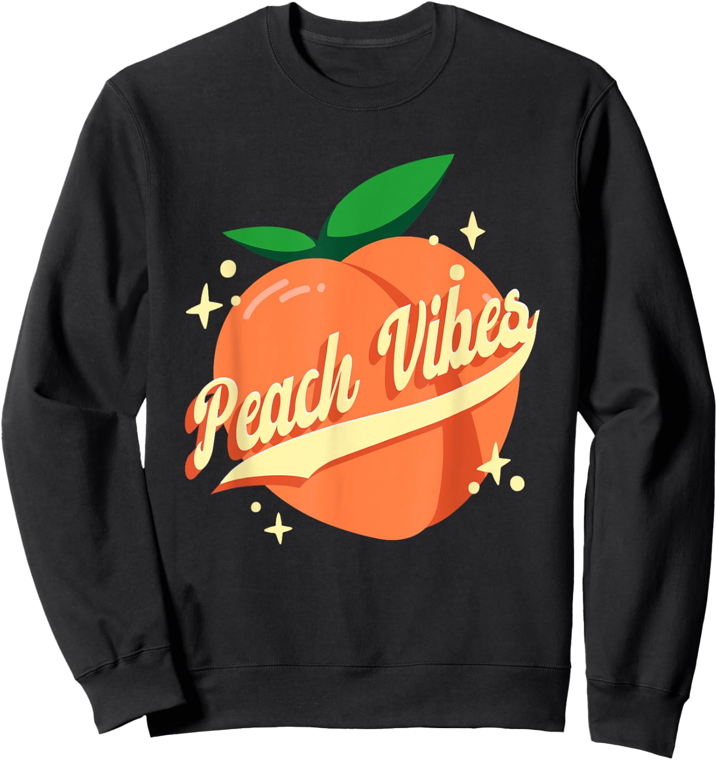 Fruits Lover Peach Vibes Sweatshirt - Sweatshirt | Black