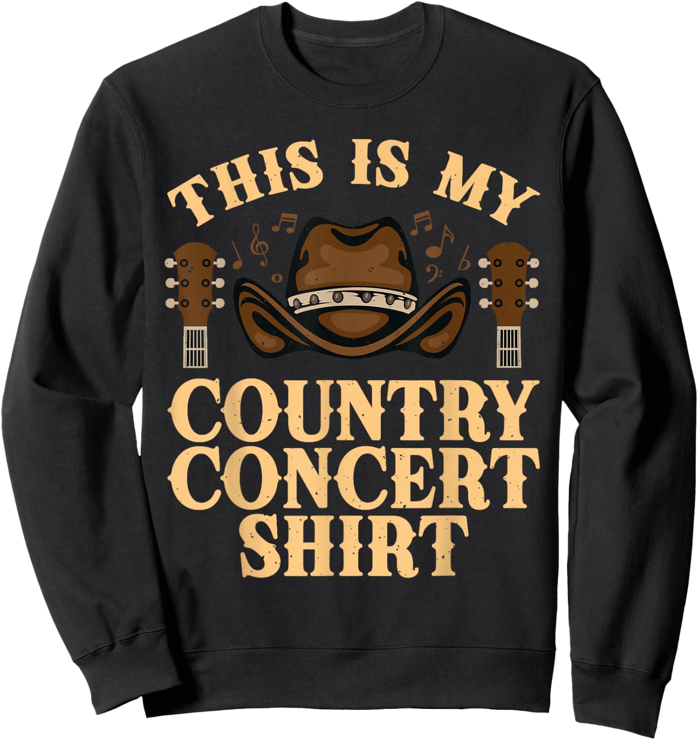 Cool Country Music Art Women Classic Country Concert Sweatshirt - Sweatshirt | Black