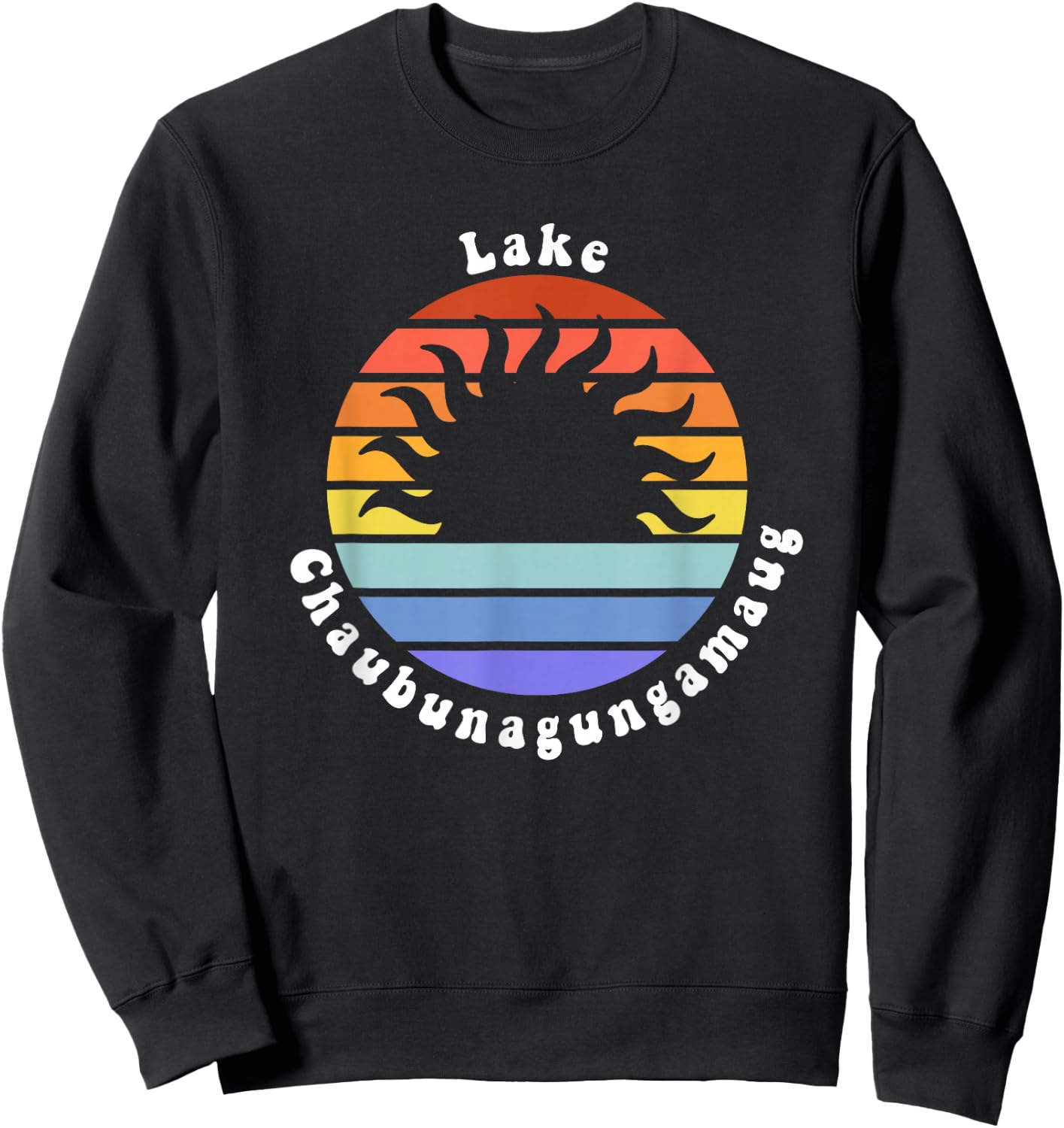 Lake Chaubunagungamaug Massachusetts MA Vacation Souvenir Sweatshirt - Sweatshirt | Black