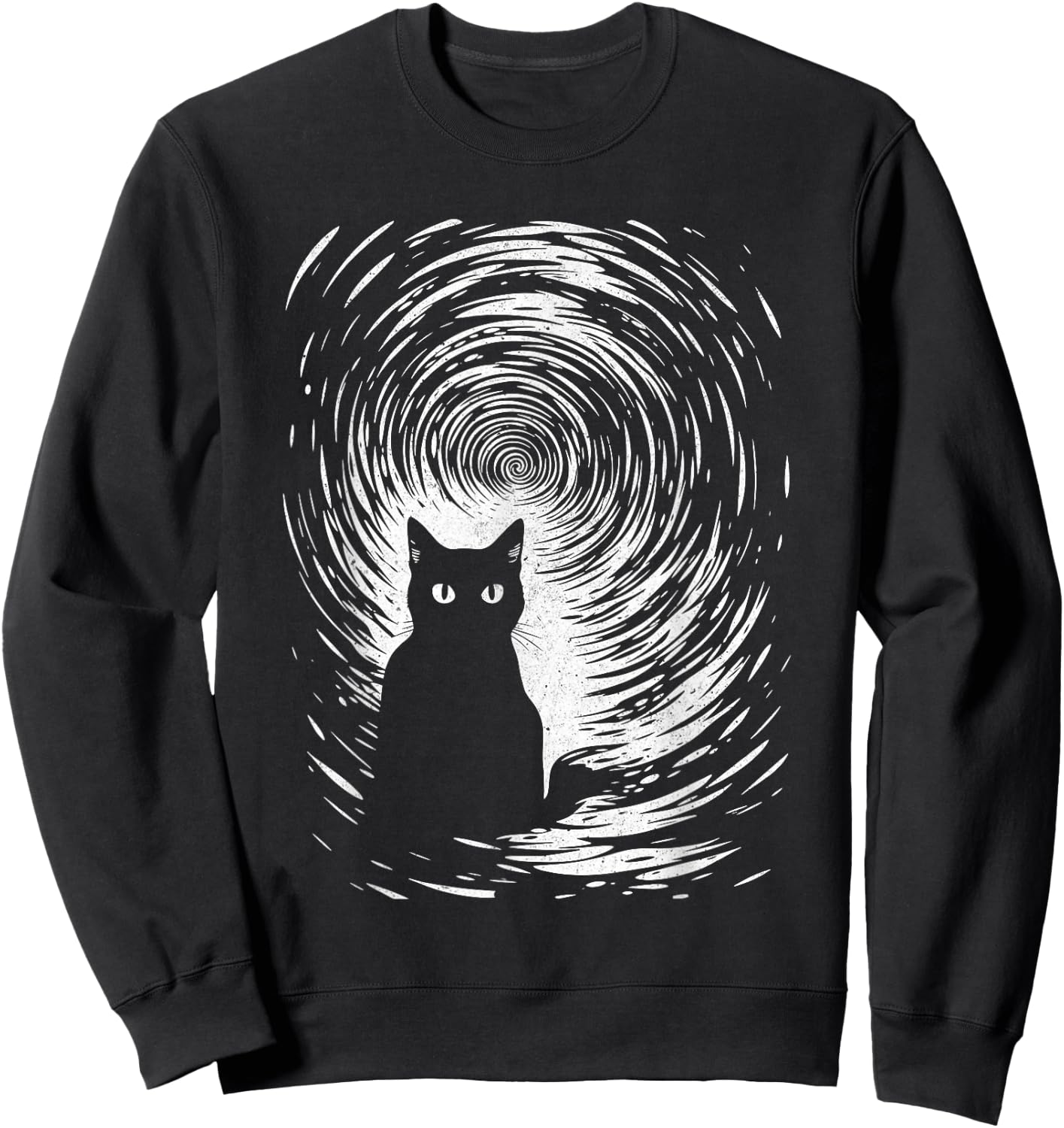 Hypno Cat Horror Halloween Costume Cat Lover Men Women Sweatshirt - Sweatshirt | Black