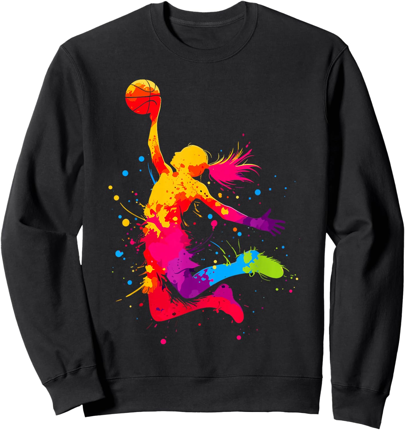 Basketball & Basketball Graphic | Women, Girls & Teen Girls Sweatshirt - Sweatshirt | Black