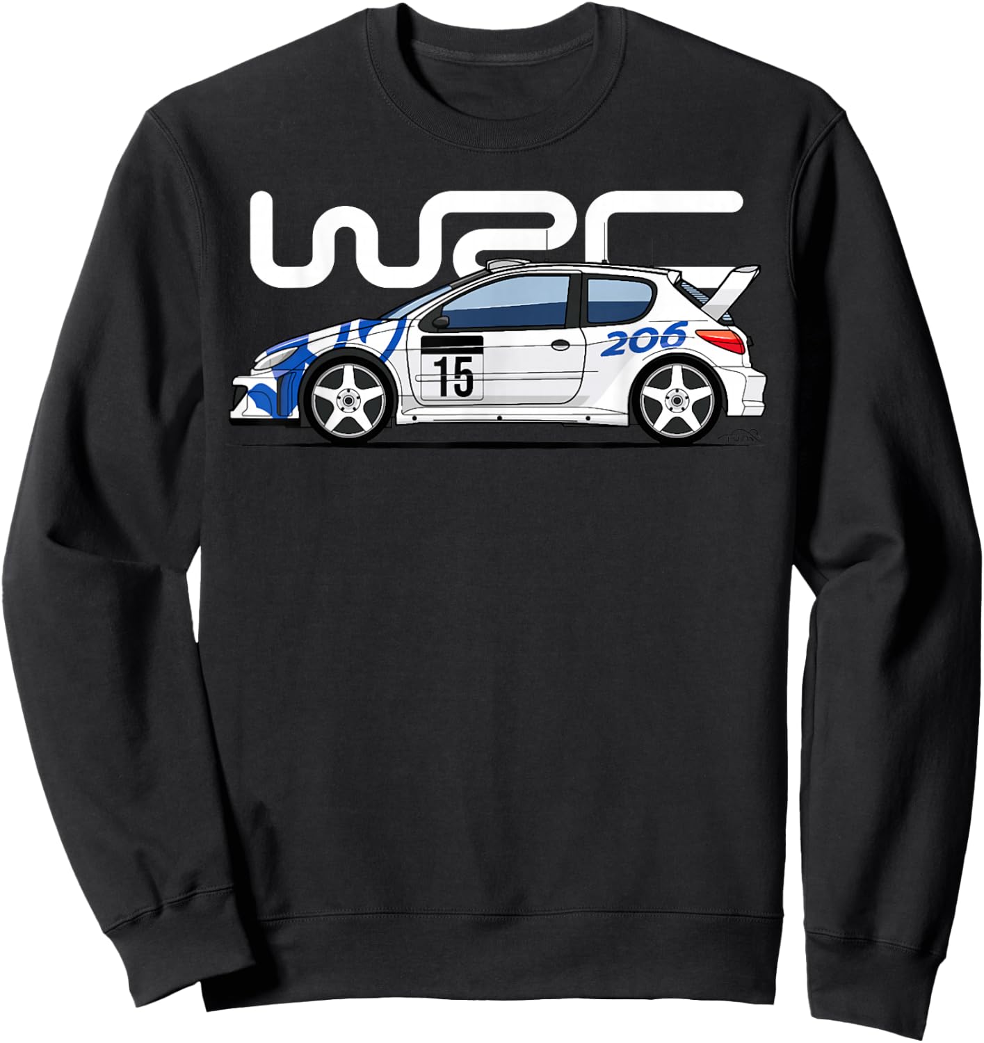 206 WRC World Rally Sports Car Sweatshirt - Sweatshirt | Black
