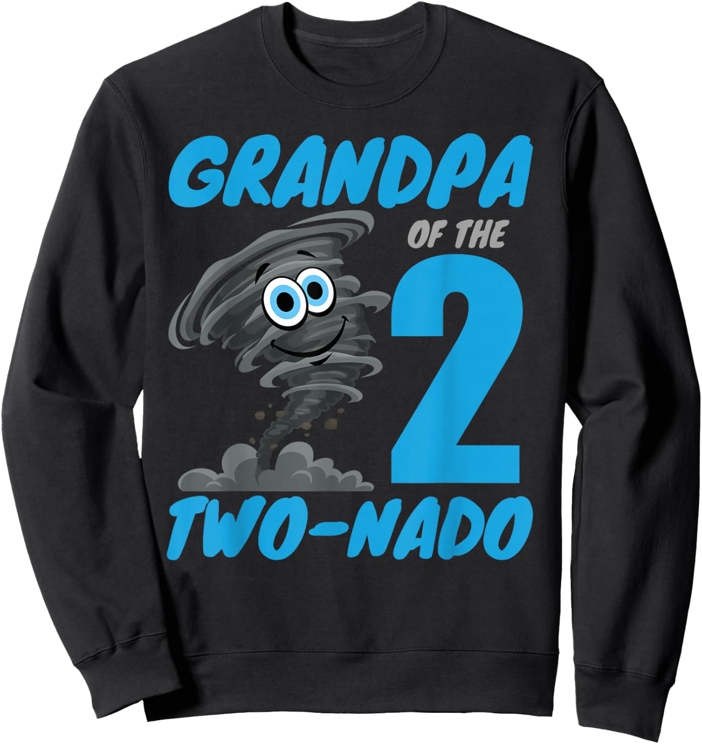 Grandpa of The Two-Nado Storm TorNado 2nd Two Birthday Boy Sweatshirt - Sweatshirt | Black